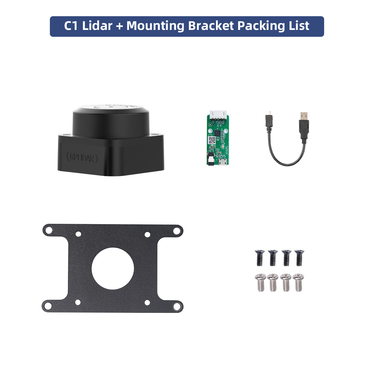 C1 Lidar + Mounting Bracket Packing List