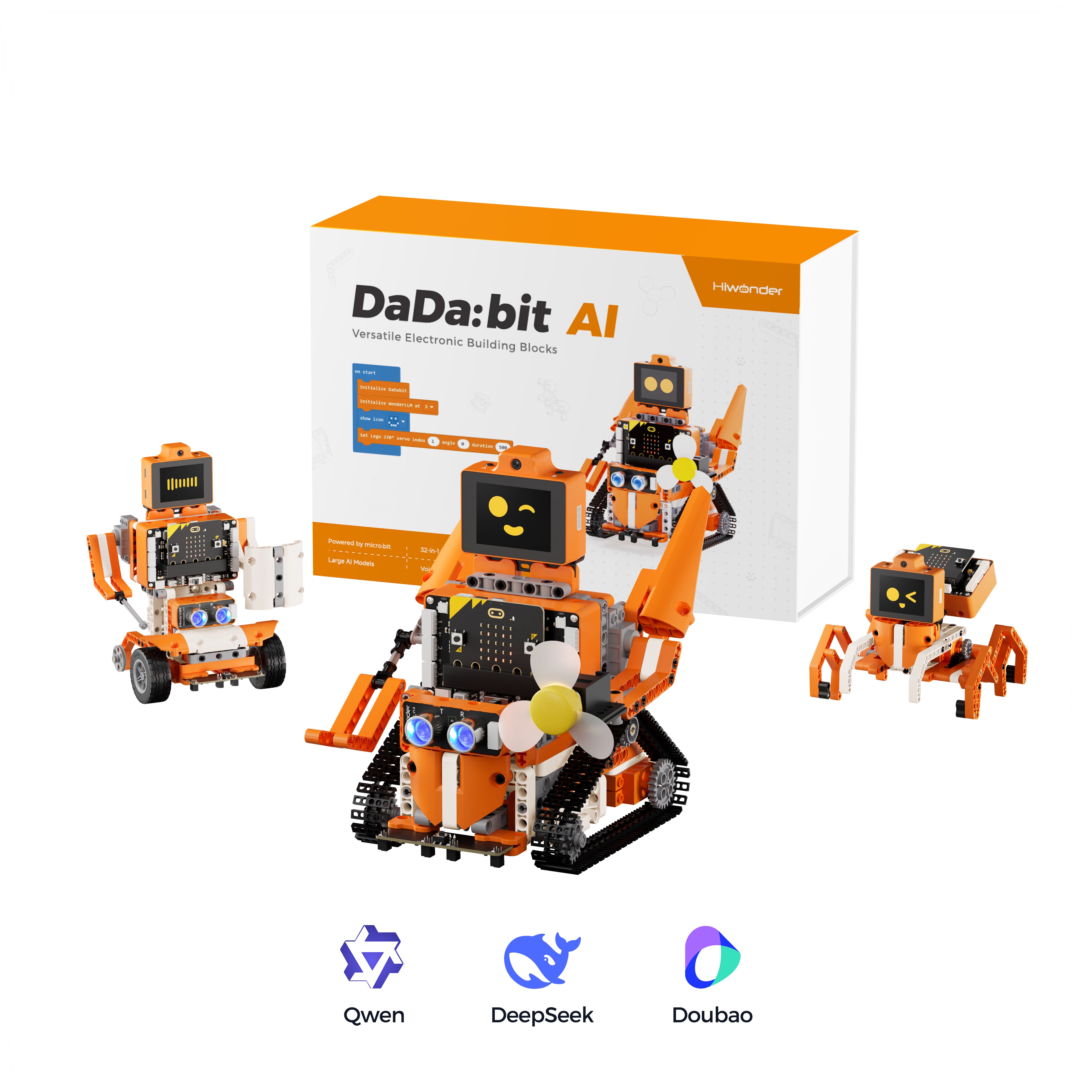 DaDa:bit AI Large Model Kit Programmable Building Block Kit Powered by micro:bit with AI Vision Module Supports Sensor Expansion