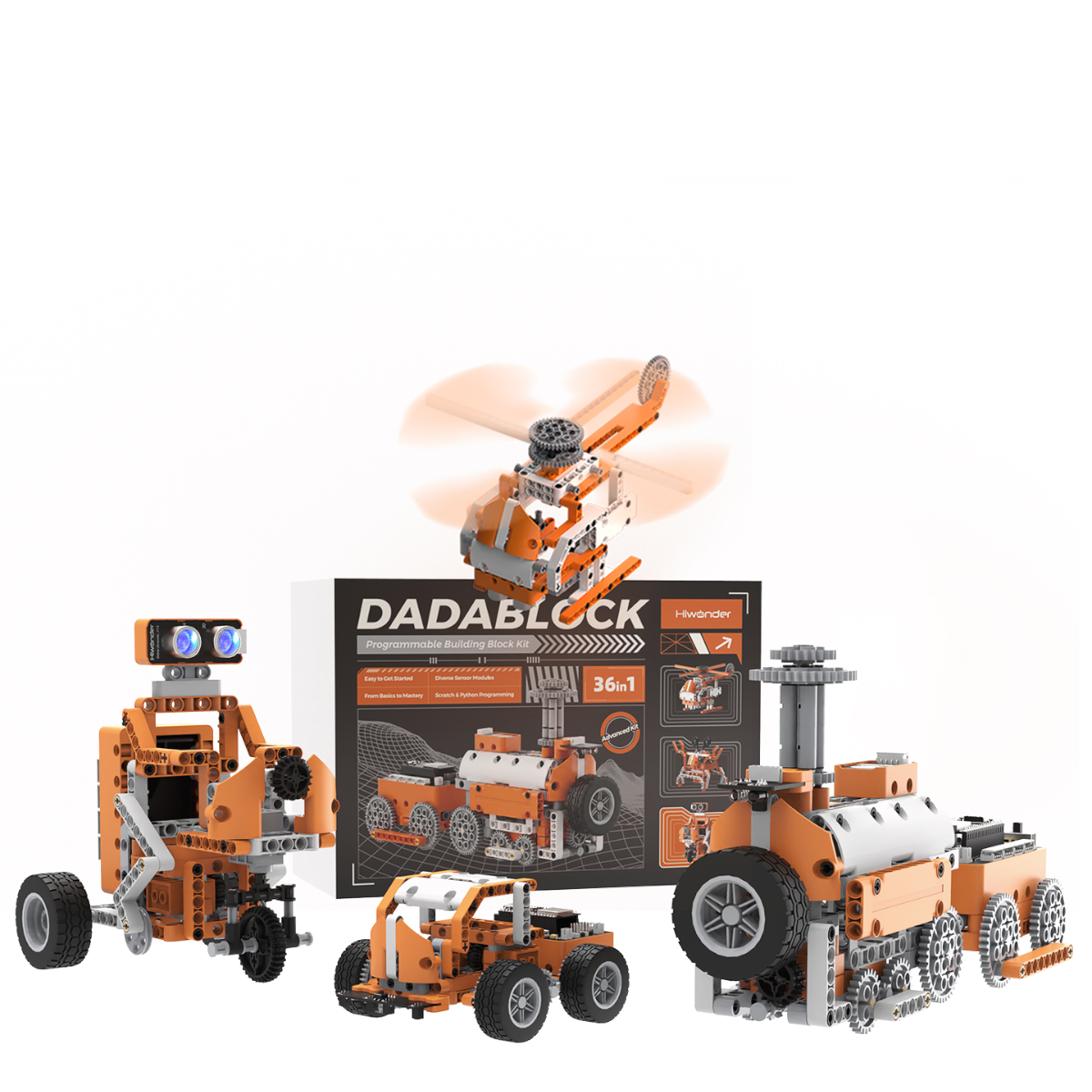 Hiwonder DaDablock Programmable Building Block Kit Powered by ESP32 with Sensor Expansion, LEGO-Compatible, Supports Scratch & Python