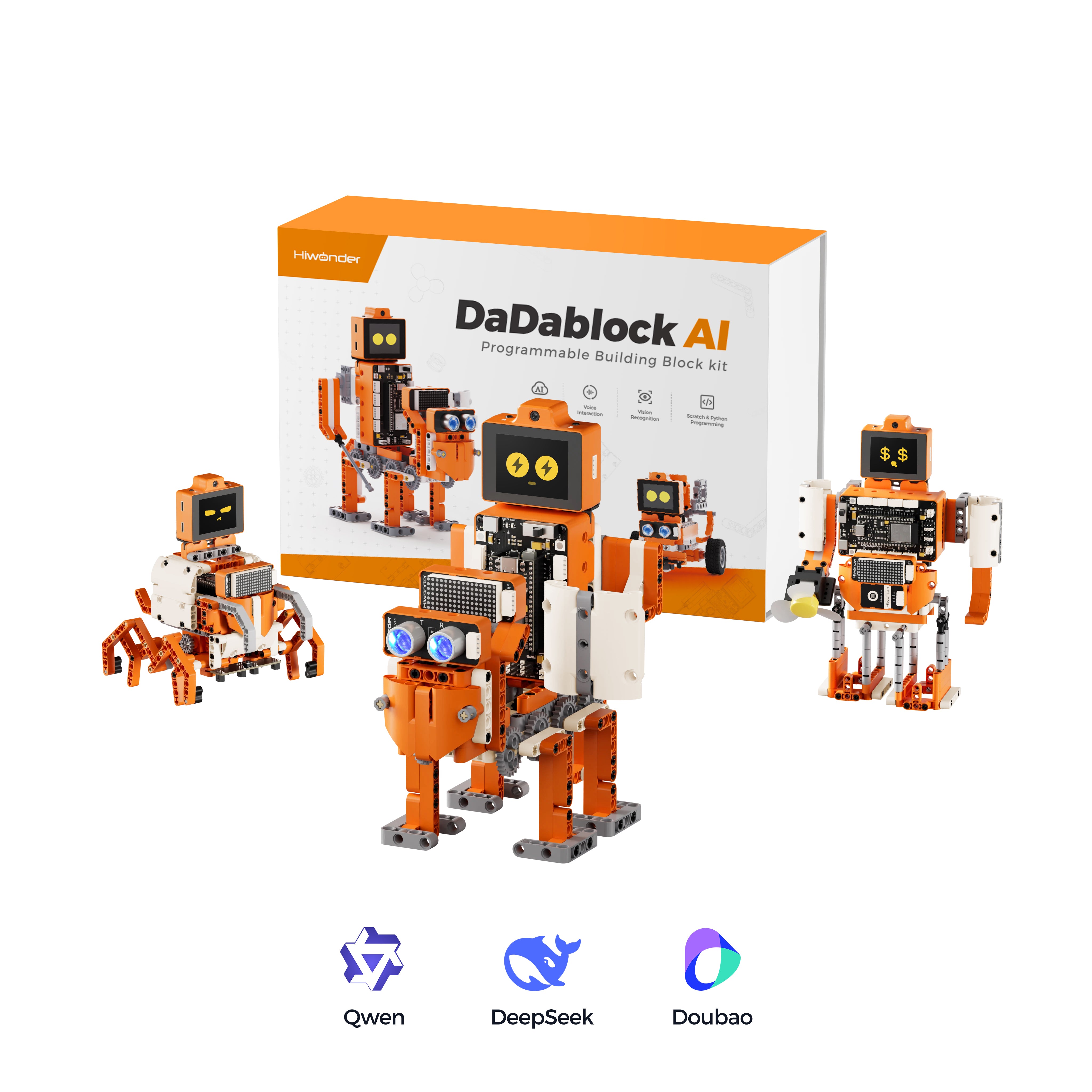 DaDablock AI Large Model Building Block Kit, Powered by ESP32, Supports Scratch & Python, Vision & Voice Interaction