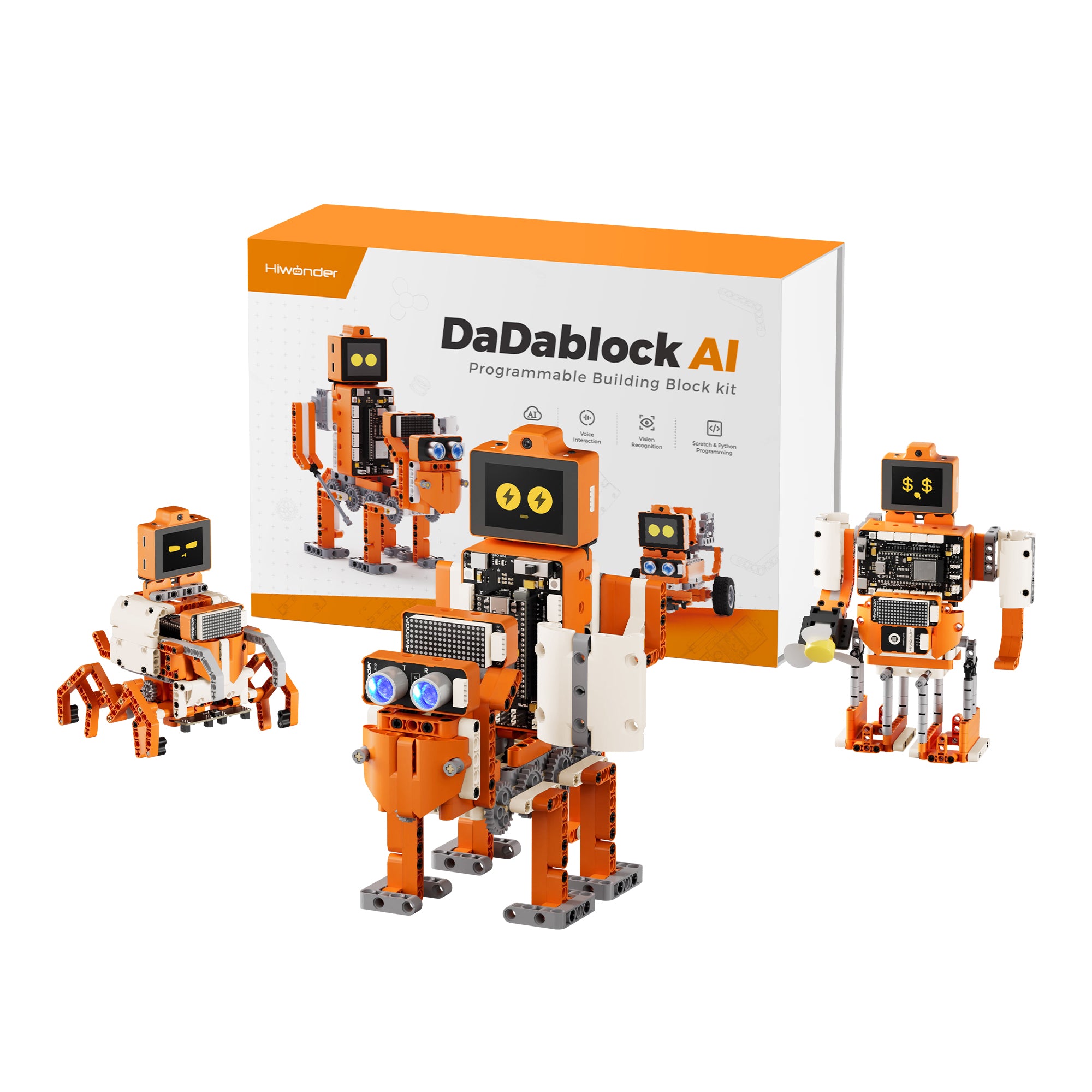 DaDablock AI Large Model Building Block Kit, Powered by ESP32, Supports Scratch & Python, Vision & Voice Interaction