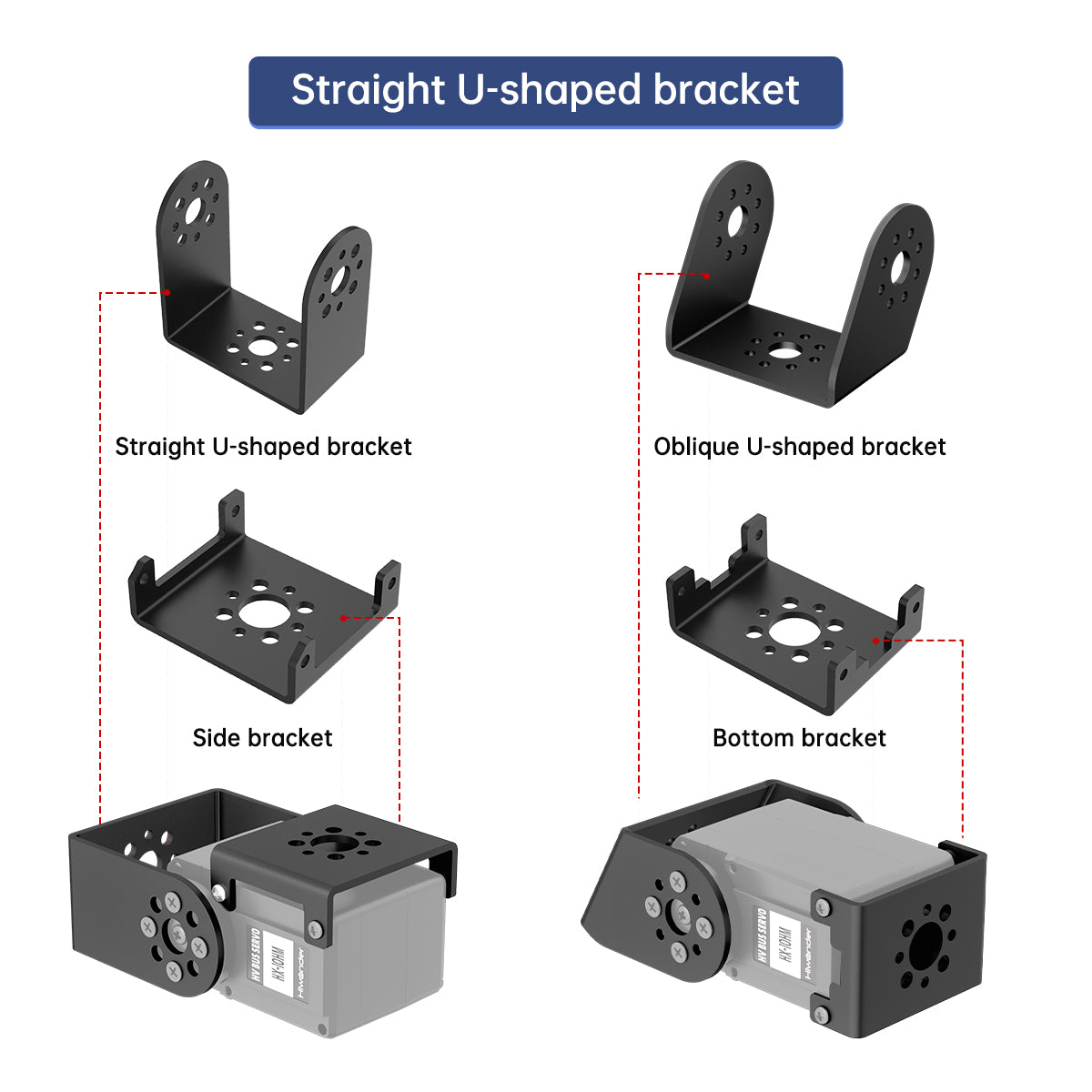 Hiwonder HX-10HM Magnetic Encoder Intelligent Serial Bus Servo with Double Shaft, High-Voltage Serial, 10KG Torque, 360° Angle Control with Feedback