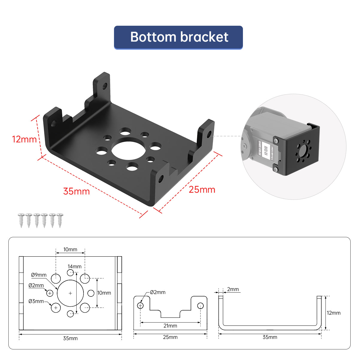 Hiwonder HX-10HM Magnetic Encoder Intelligent Serial Bus Servo with Double Shaft, High-Voltage Serial, 10KG Torque, 360° Angle Control with Feedback