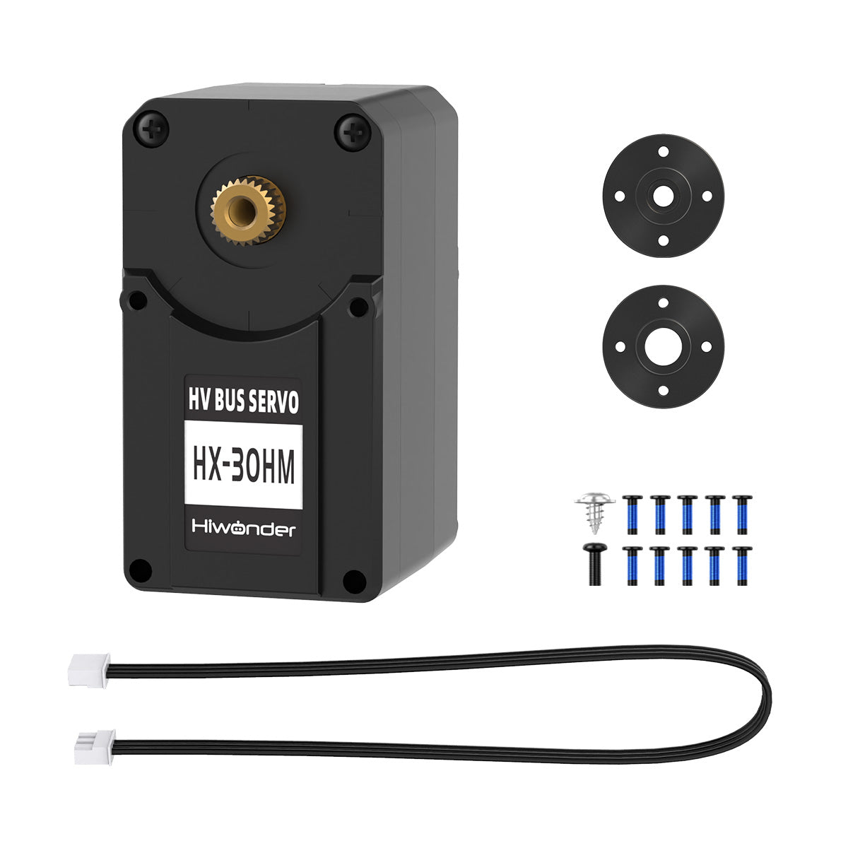 Hiwonder HX-30HM Magnetic Encoder Intelligent Serial Bus Servo with Double Shaft, High-Voltage Serial, 30KG Torque, 360° Angle Control with Feedback