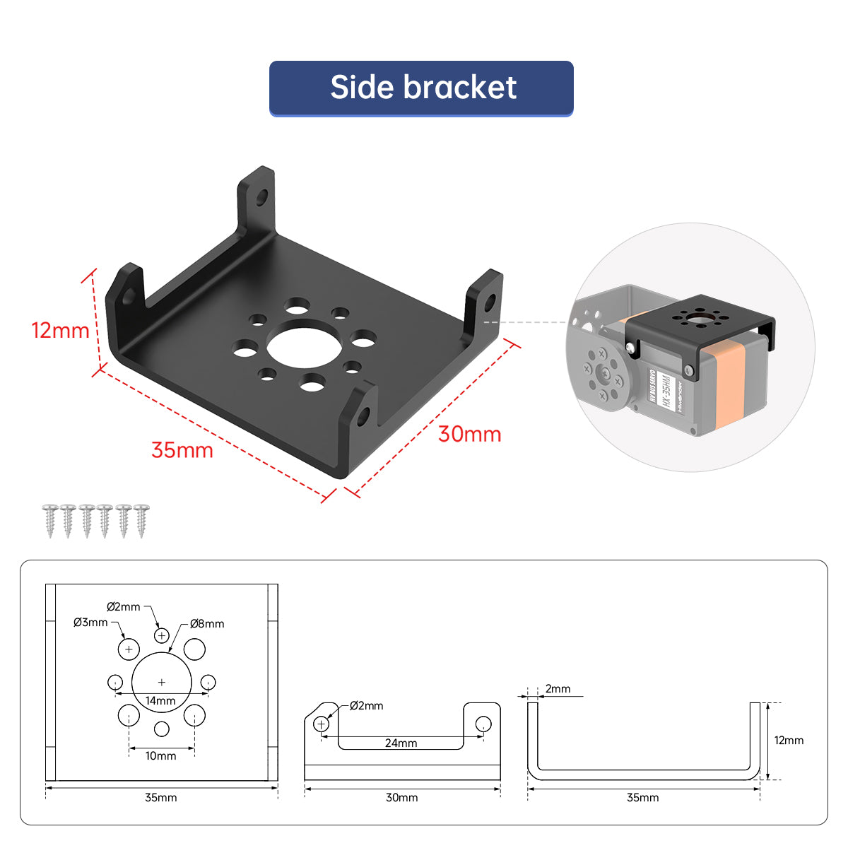 Hiwonder HX-35HM Serial Bus Servo with 360 Degrees Magnetic Encoder Double Shaft, 35KG Strong Torque and Data Feedback Function