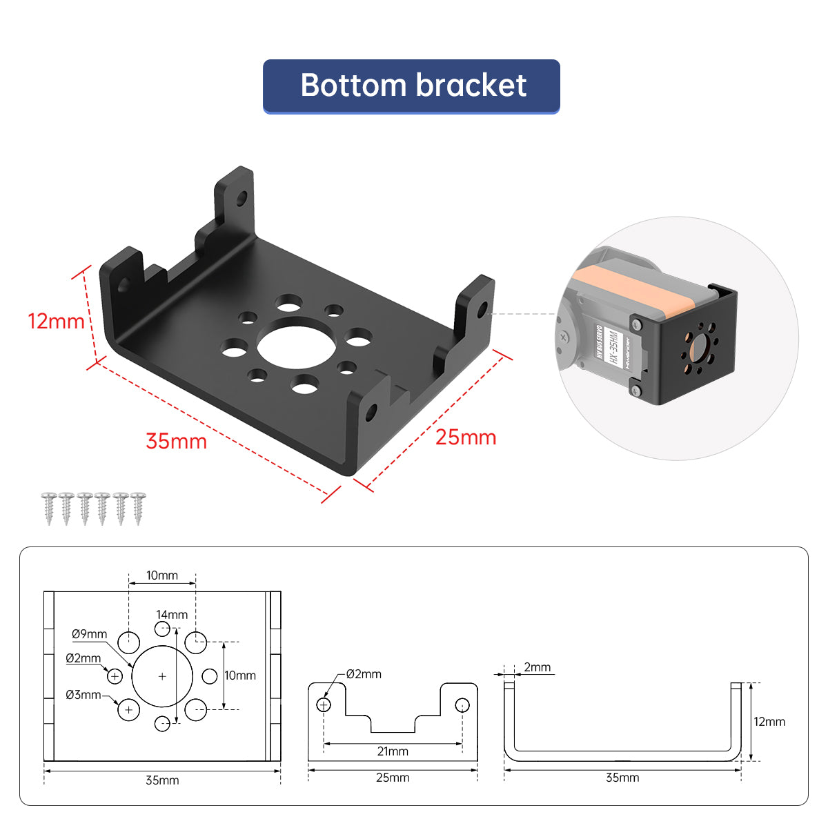 Hiwonder HX-35HM Serial Bus Servo with 360 Degrees Magnetic Encoder Double Shaft, 35KG Strong Torque and Data Feedback Function