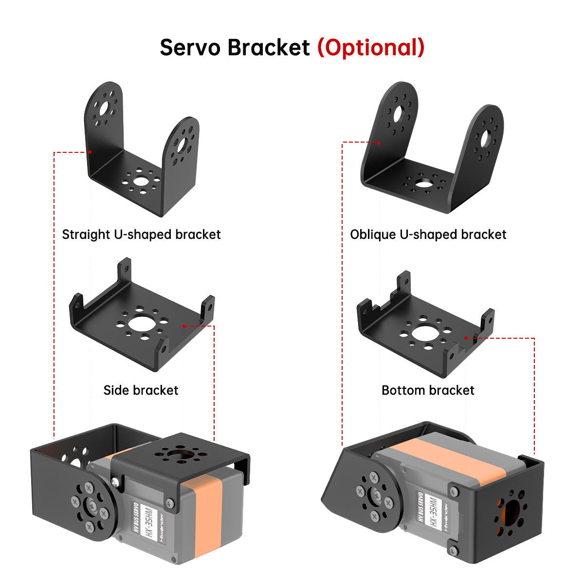 Hiwonder HX-35HM Serial Bus Servo with 360 Degrees Magnetic Encoder Double Shaft, 35KG Strong Torque and Data Feedback Function
