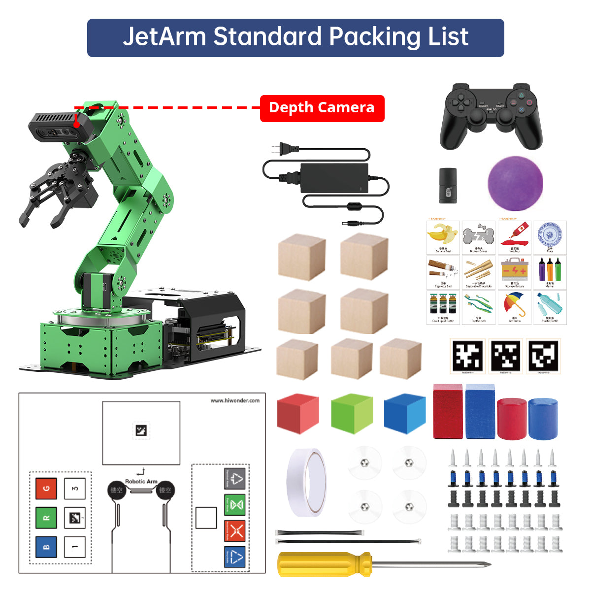 JetArm JETSON NANO Robot Arm ROS Open Source Vision Recognition Program Robot