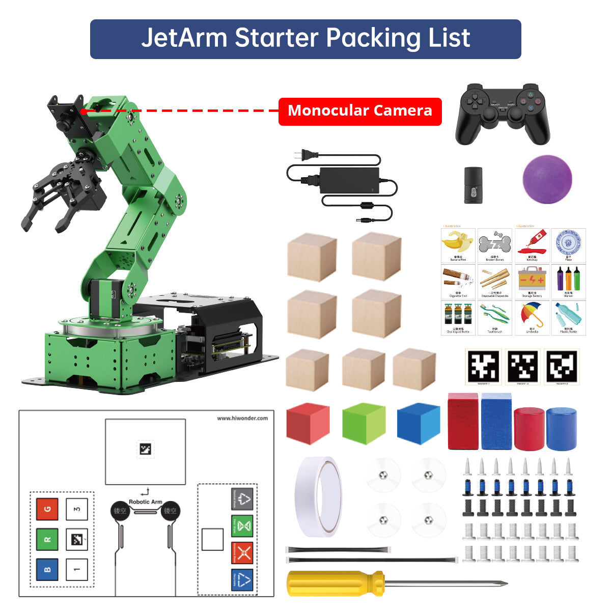 JetArm JETSON NANO Robot Arm ROS Open Source Vision Recognition Program Robot