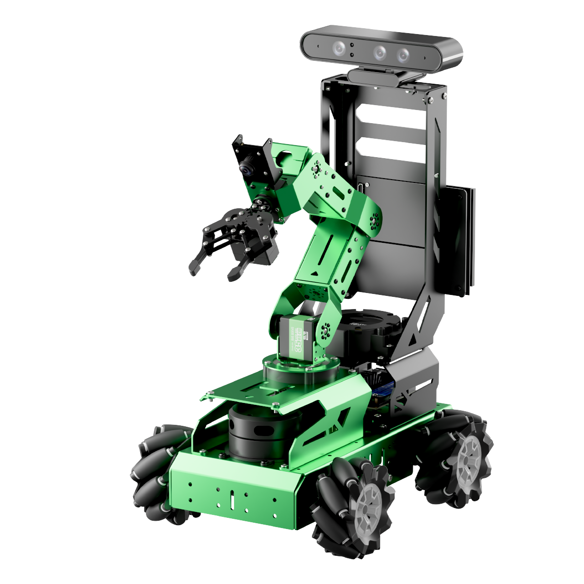 Hiwonder JetAuto Pro AI Robot Car with 6DOF Vision Robotic Arm, Support ROS1 ROS2, with Large AI Model (ChatGPT), SLAM Mapping/Navigation, AI Voice Interaction, Intelligent Sorting