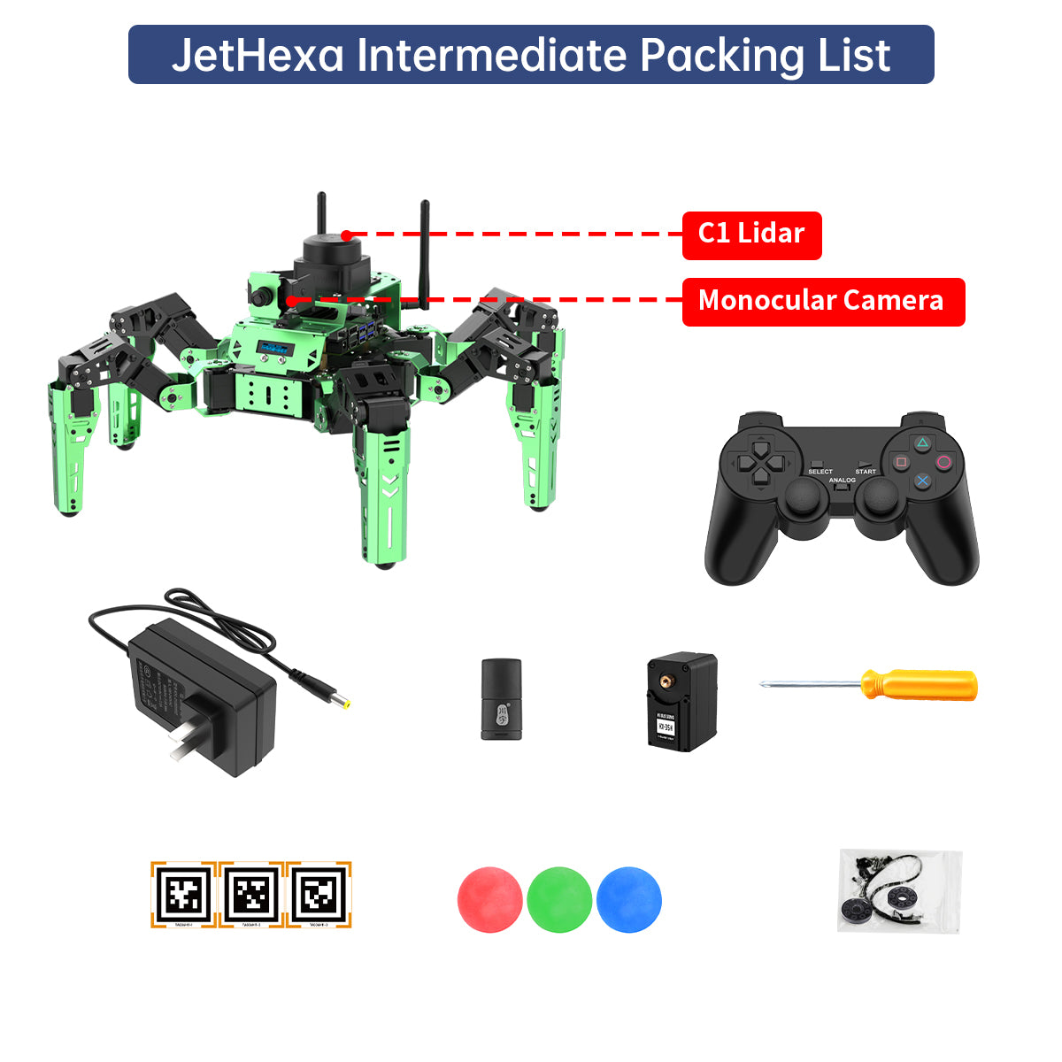Hiwonder JetHexa ROS Hexapod Robot Kit Powered by Jetson Nano with Lidar Depth Camera Support SLAM Mapping and Navigation