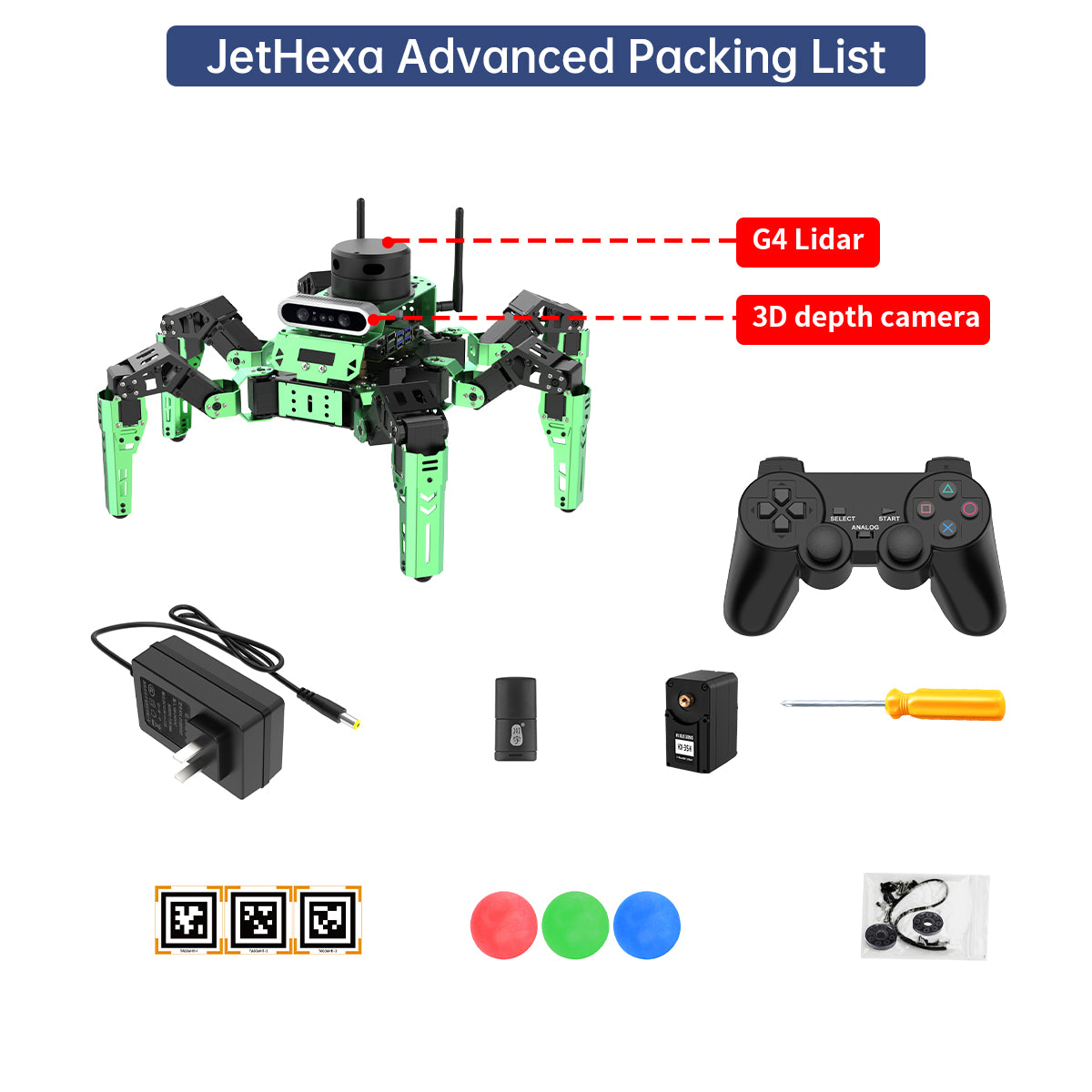 Hiwonder JetHexa ROS Hexapod Robot Kit Powered by Jetson Nano with Lidar Depth Camera Support SLAM Mapping and Navigation