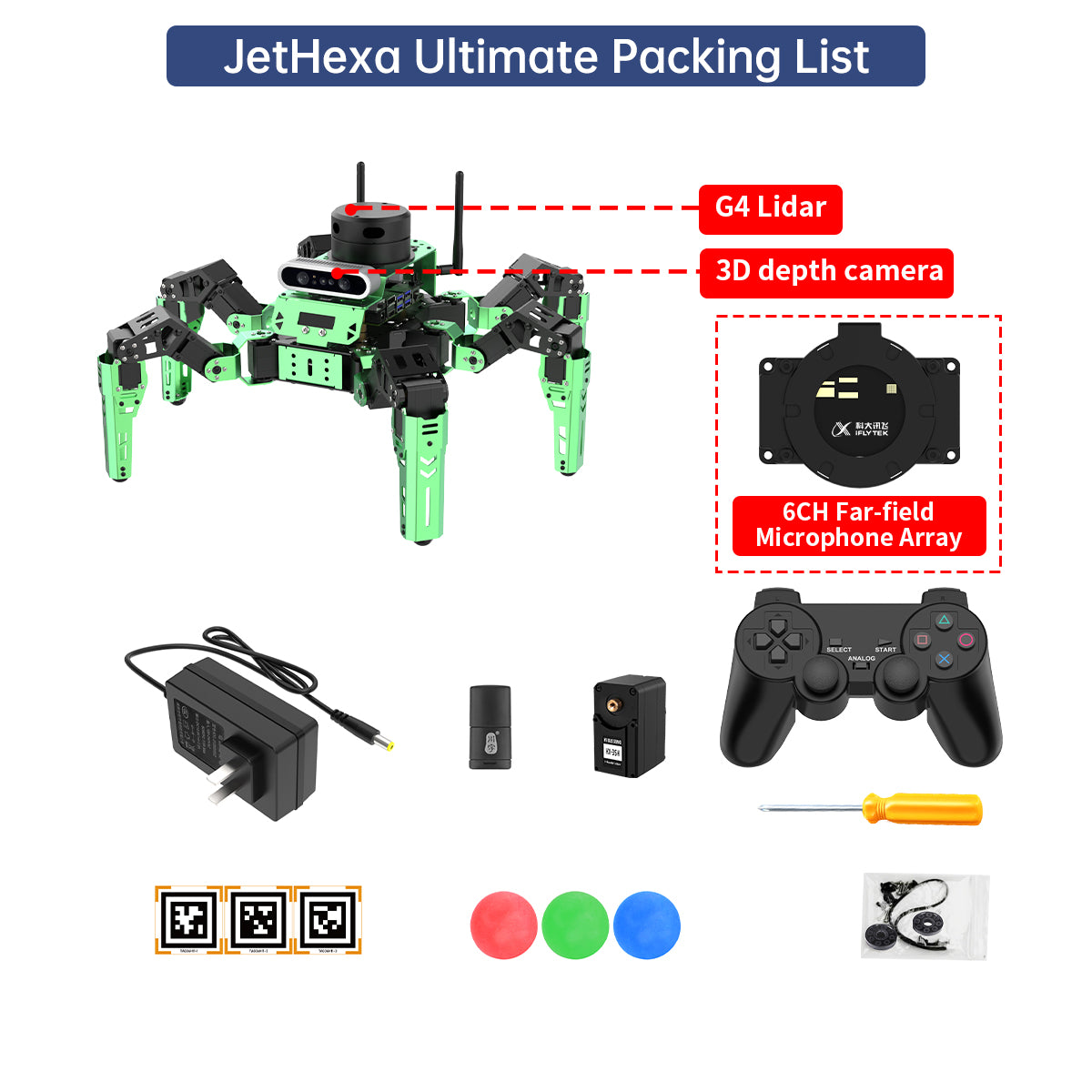 Hiwonder JetHexa ROS Hexapod Robot Kit Powered by Jetson Nano with Lidar Depth Camera Support SLAM Mapping and Navigation