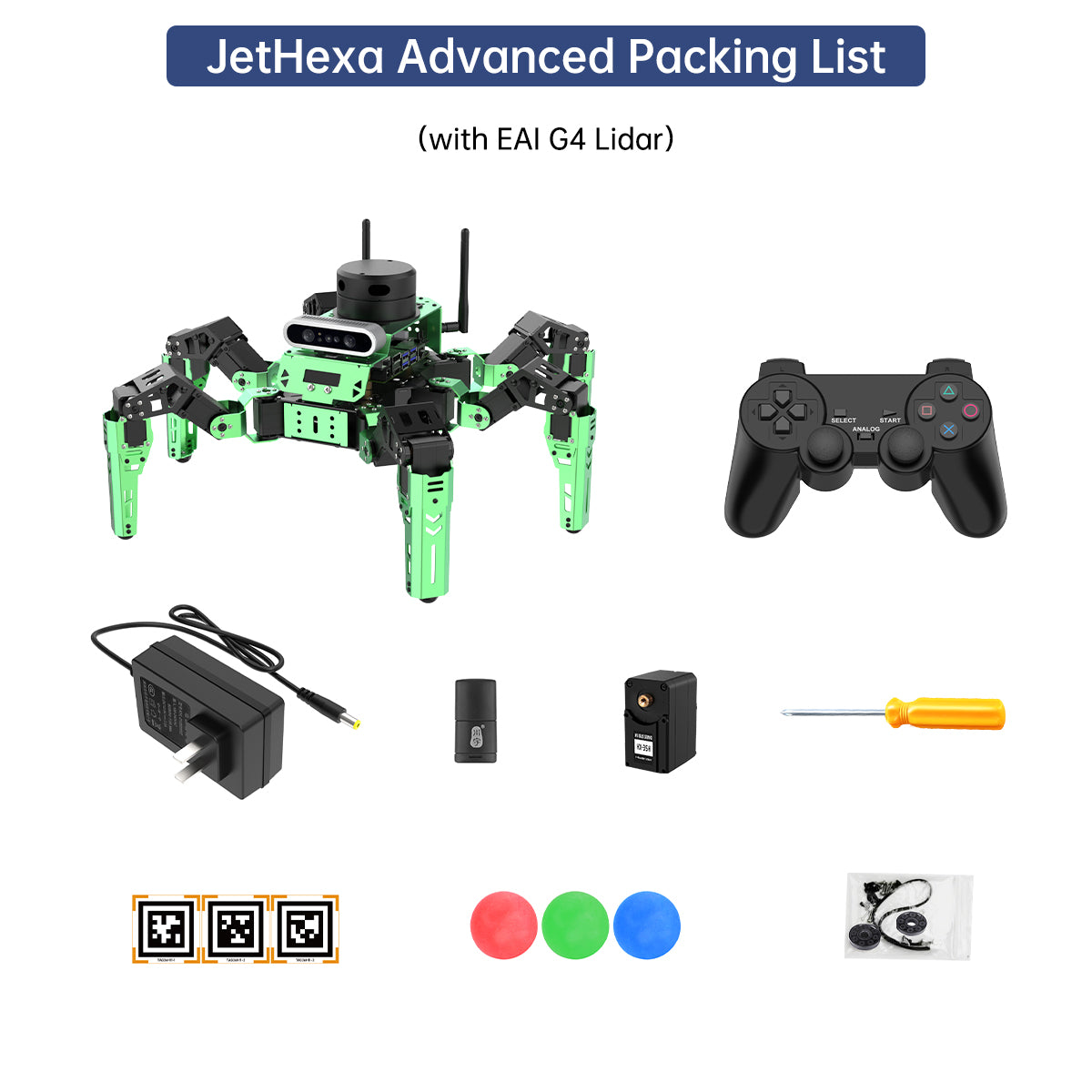 Hiwonder JetHexa ROS Hexapod Robot Kit Powered by Jetson Nano with Lidar Depth Camera Support SLAM Mapping and Navigation