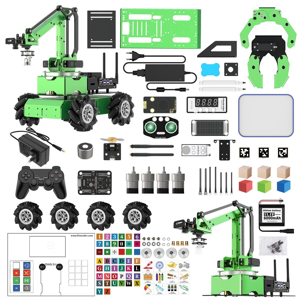 Hiwonder JetMax Pro JETSON NANO Robot Arm with Mecanum Wheel Chassis/ Electric Sliding Rail Support ROS Python