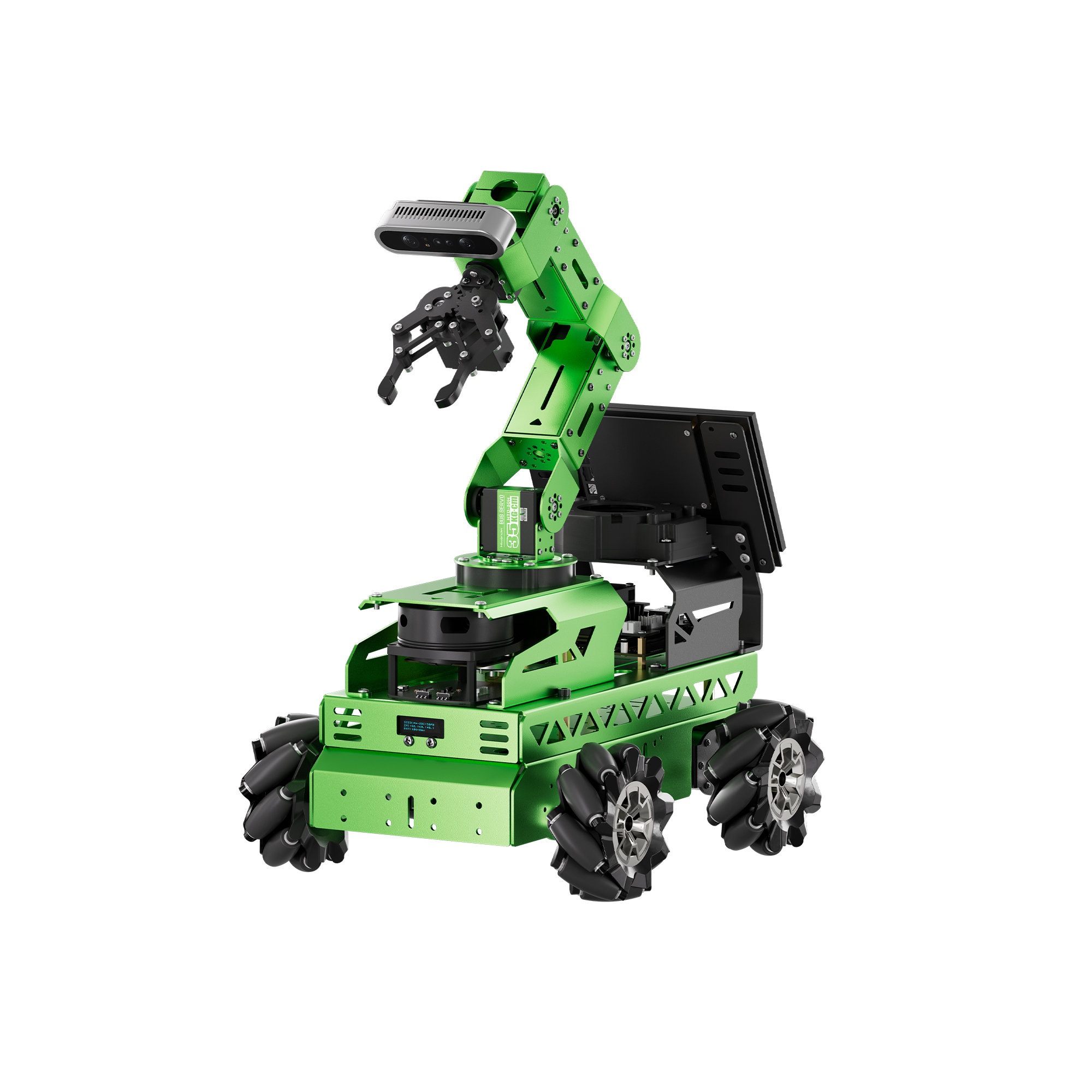 Hiwonder JetRover JETSON Robot Car with AI Vision Robotic Arm, Supports ROS1 & ROS2, with AI Large Model (ChatGPT), SLAM Mapping/Navigation, AI Voice Interaction, Intelligent Sorting