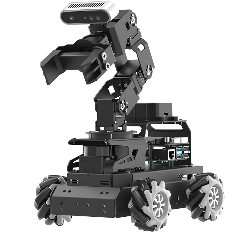 Hiwonder LanderPi Raspberry Pi Robot Car with AI Vision Robotic Arm, Support ROS2, Large AI Model (ChatGPT), SLAM Mapping/Navigation, AI Voice Interaction, Intelligent Sorting