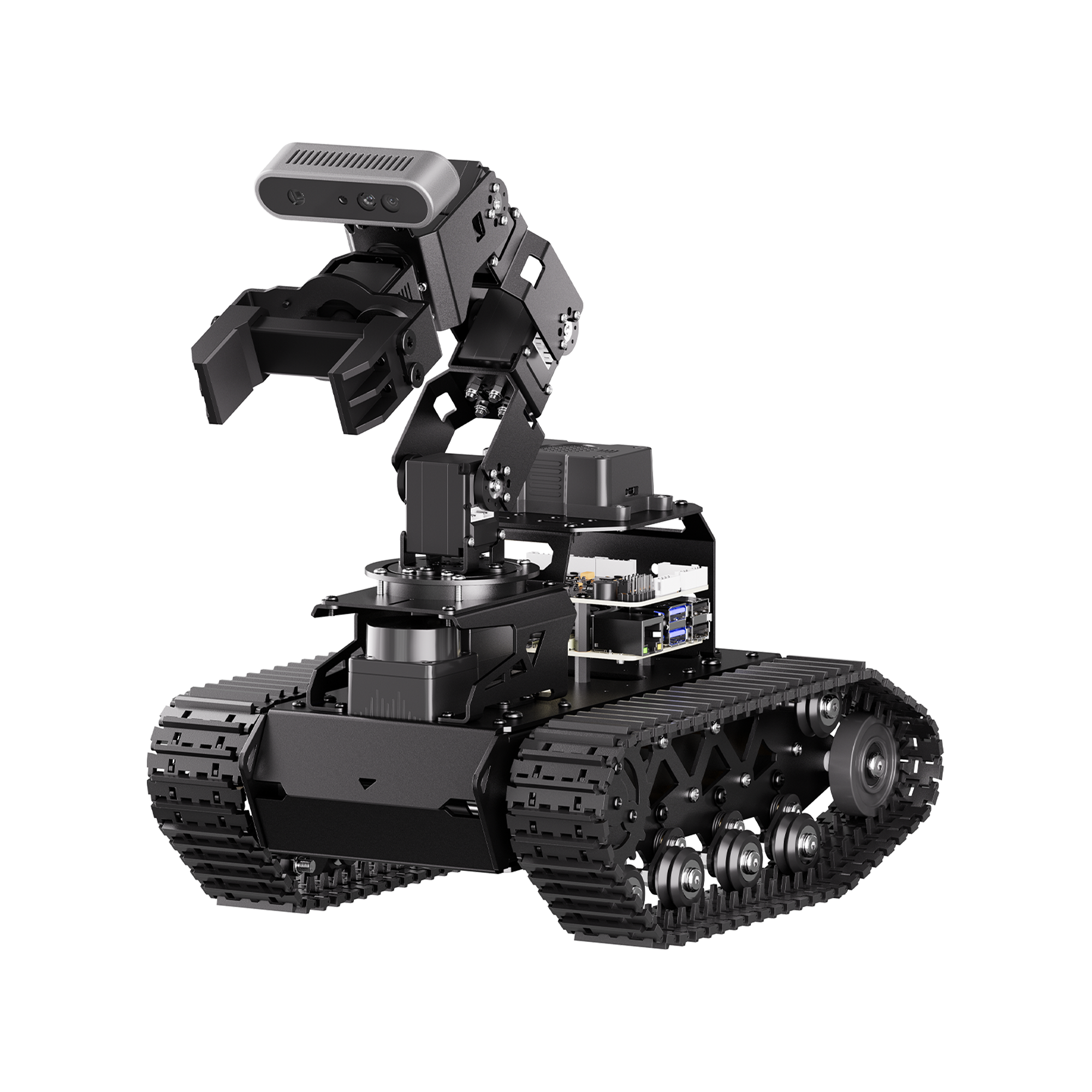 Hiwonder LanderPi Raspberry Pi Robot Car with AI Vision Robotic Arm, Support ROS2, Large AI Model (ChatGPT), SLAM Mapping/Navigation, AI Voice Interaction, Intelligent Sorting