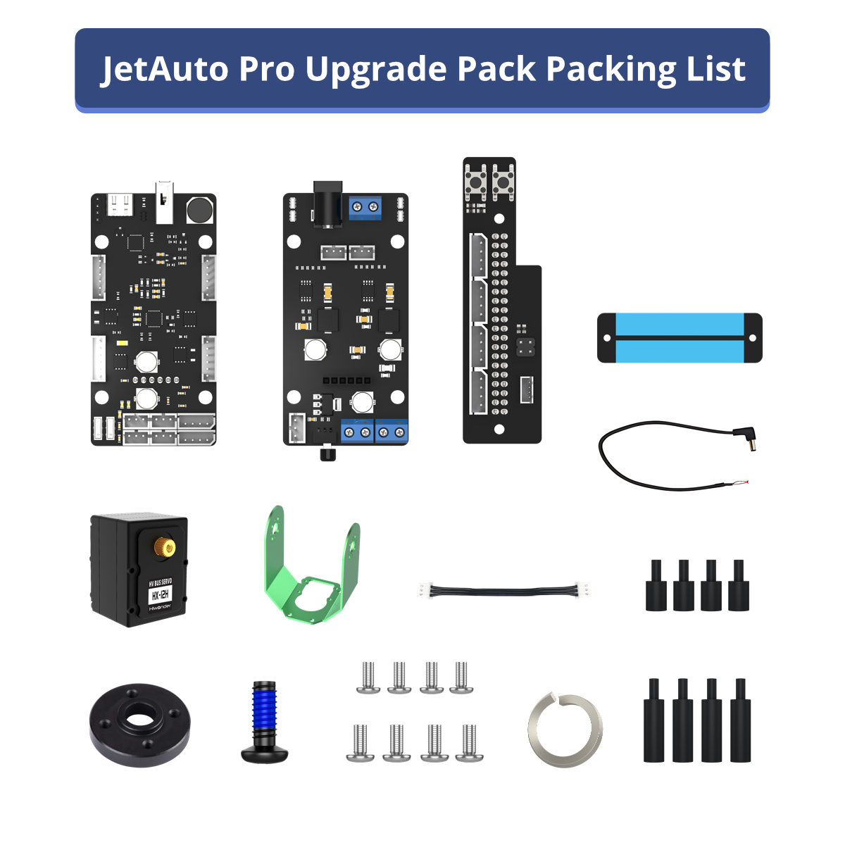 JetAuto Pro Upgrade Pack Packing List
