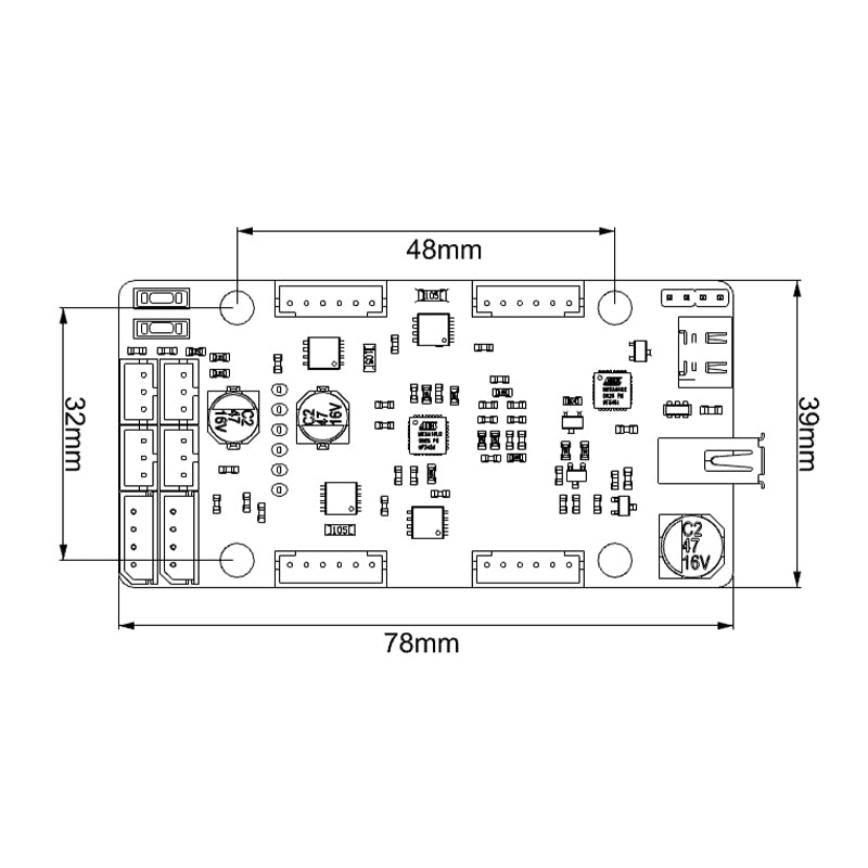 miniROS Robot Controller Size