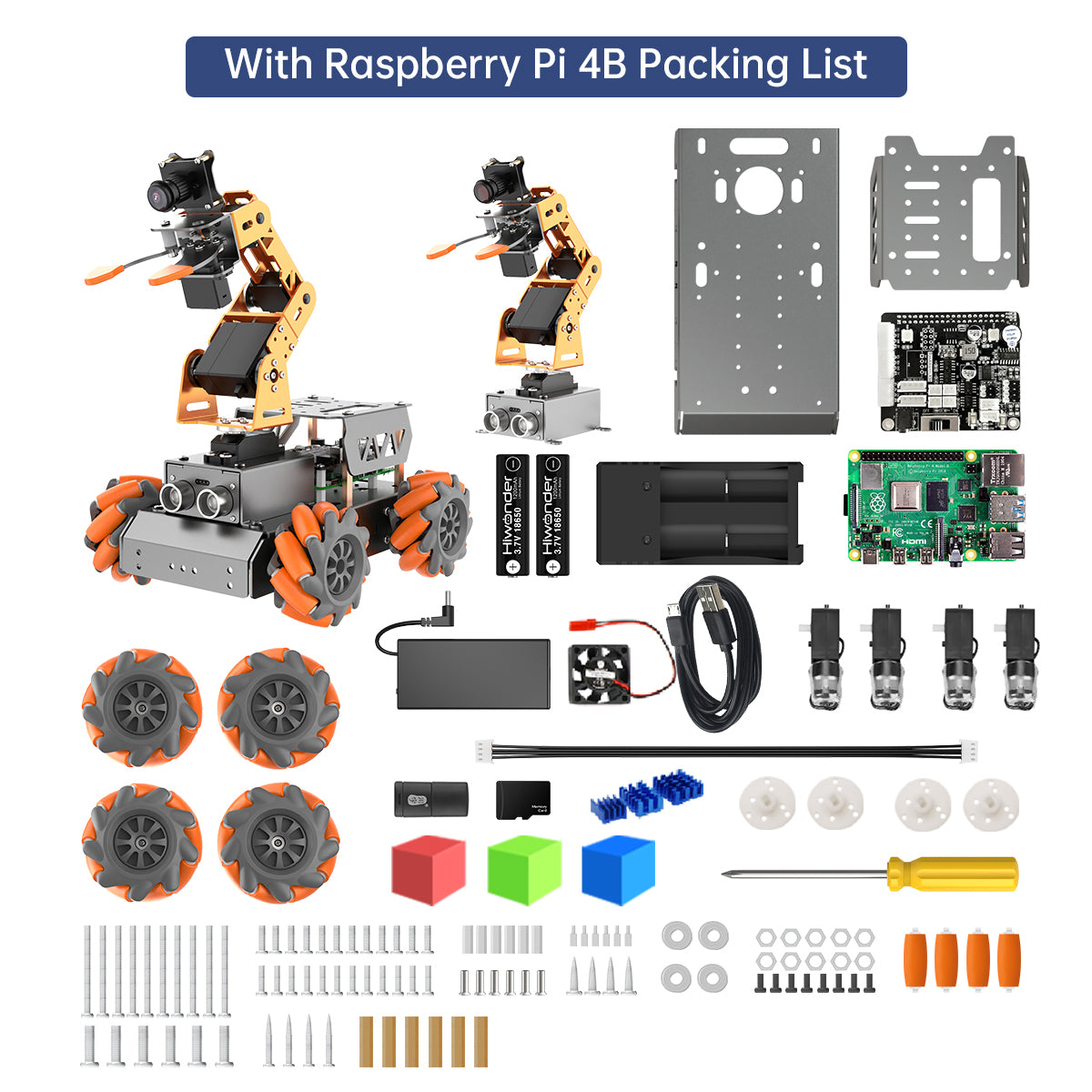 With Raspberry Pi 4B Packing List