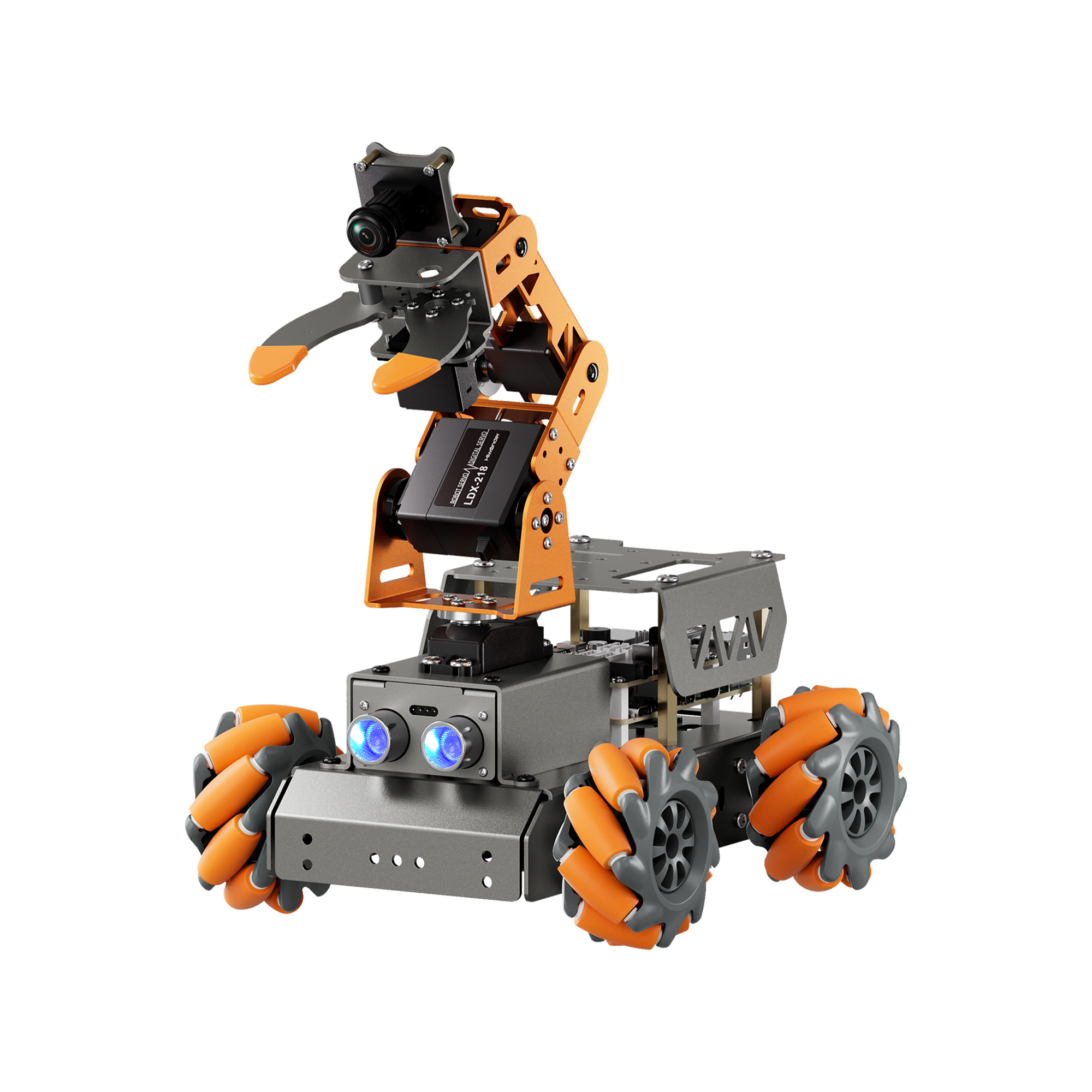 MasterPi Hiwonder AI Vision Robot Arm with Mecanum Wheels Car Powered by Raspberry Pi 5 Open Source Robot Car
