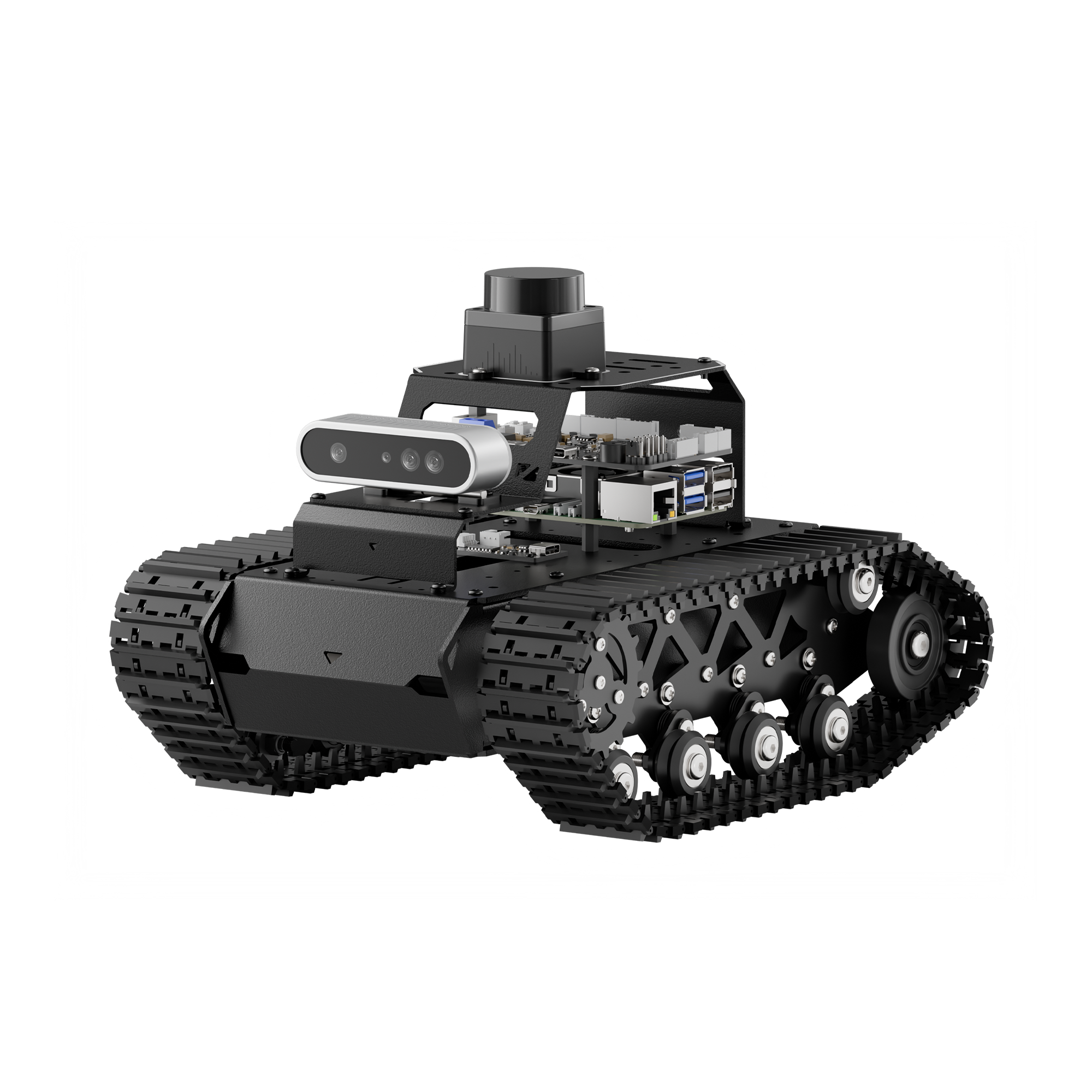 Hiwonder MentorPi T1 Raspberry Pi Robot Car – Tank Chassis, ROS2 AI Coding Robot with Large AI model ChatGPT, SLAM and Autonomous Driving