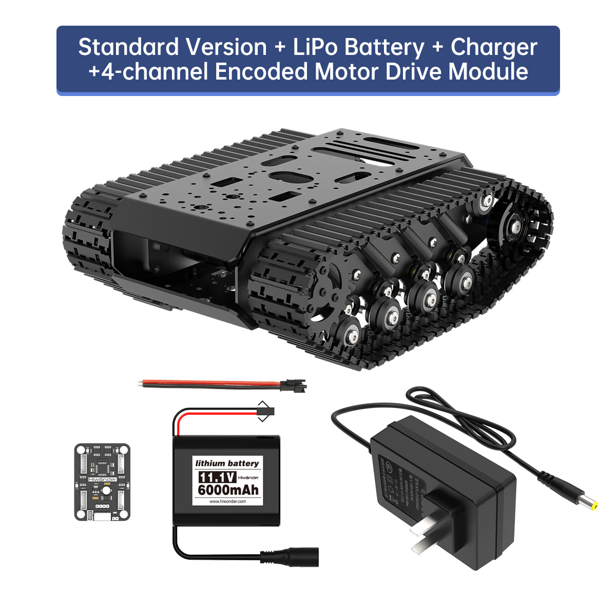 Standard Version + LiPo Battery +Charger+4-channel Encoded Motor Drive Module