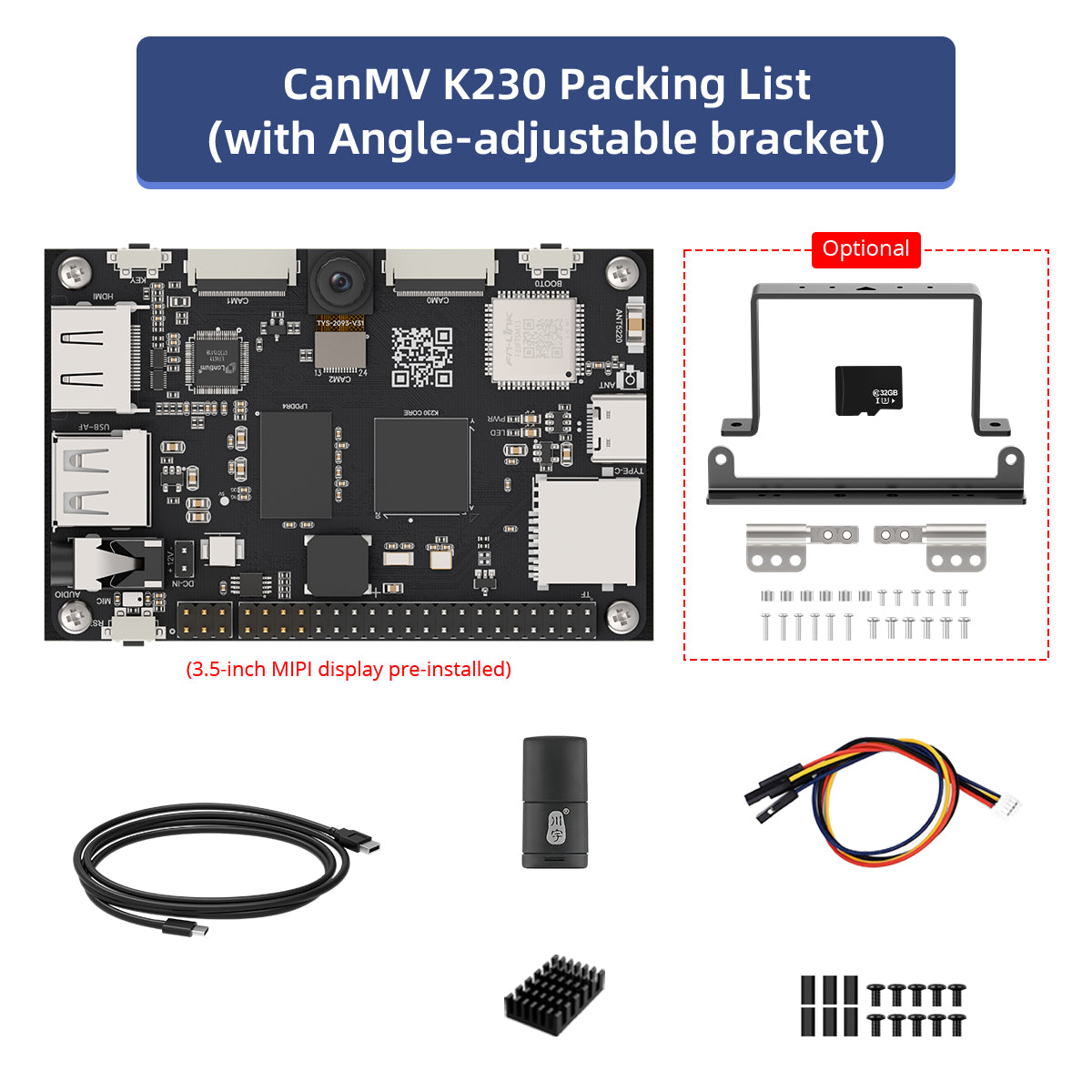 CanMV K230 Packing List