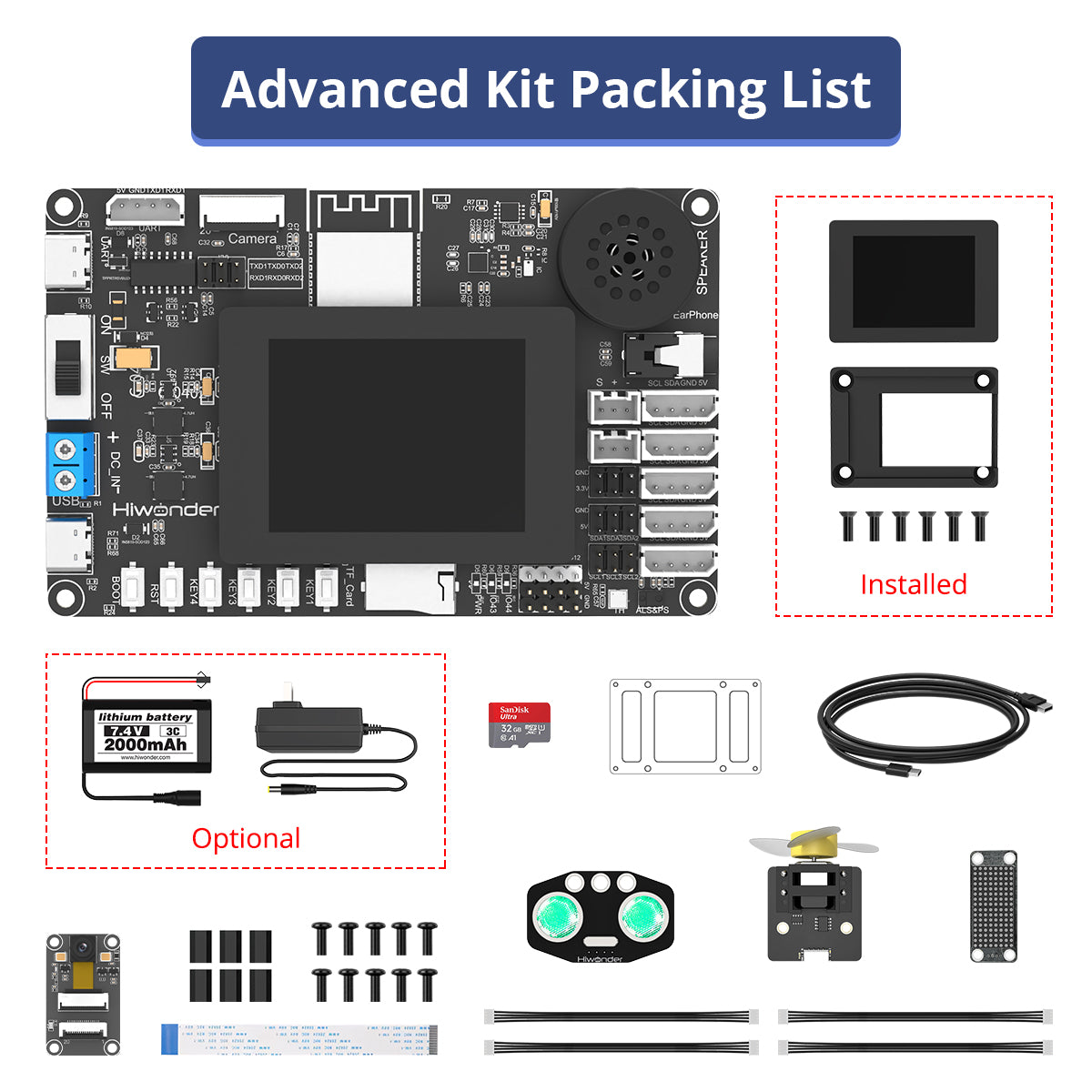 Hiwonder ESP32-S3 Development Board AI Vision & Smart Chat with LLMs Robot Programming Board Kit