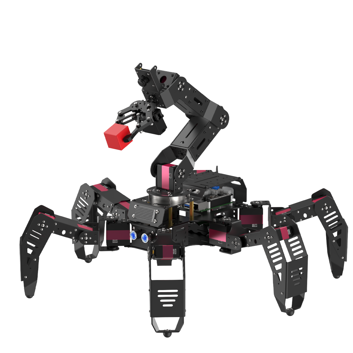 SpiderPi Pro: Hiwonder Hexapod Robot with AI Vision Robotic Arm Powered by Raspberry Pi 5