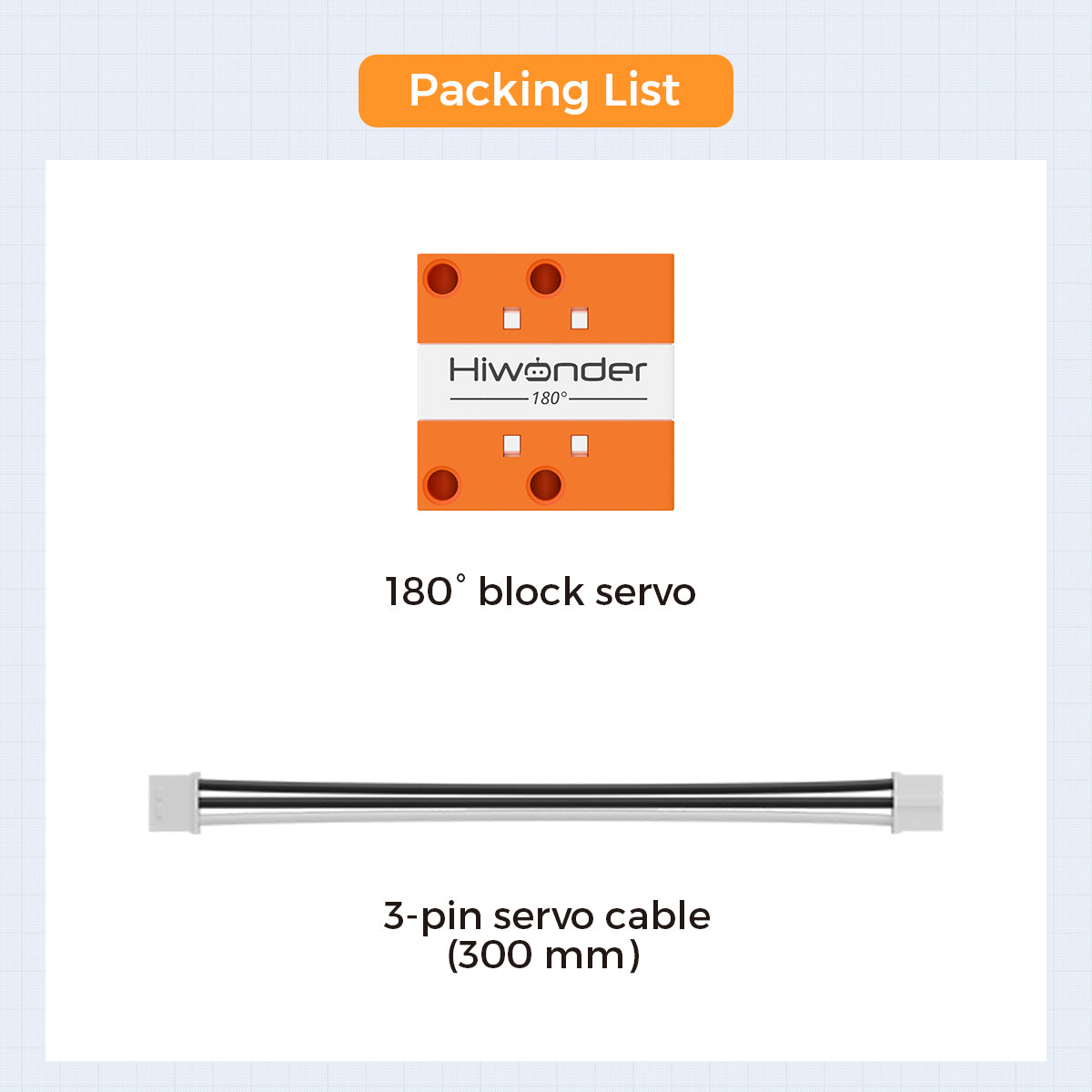 180° block servoPacking List