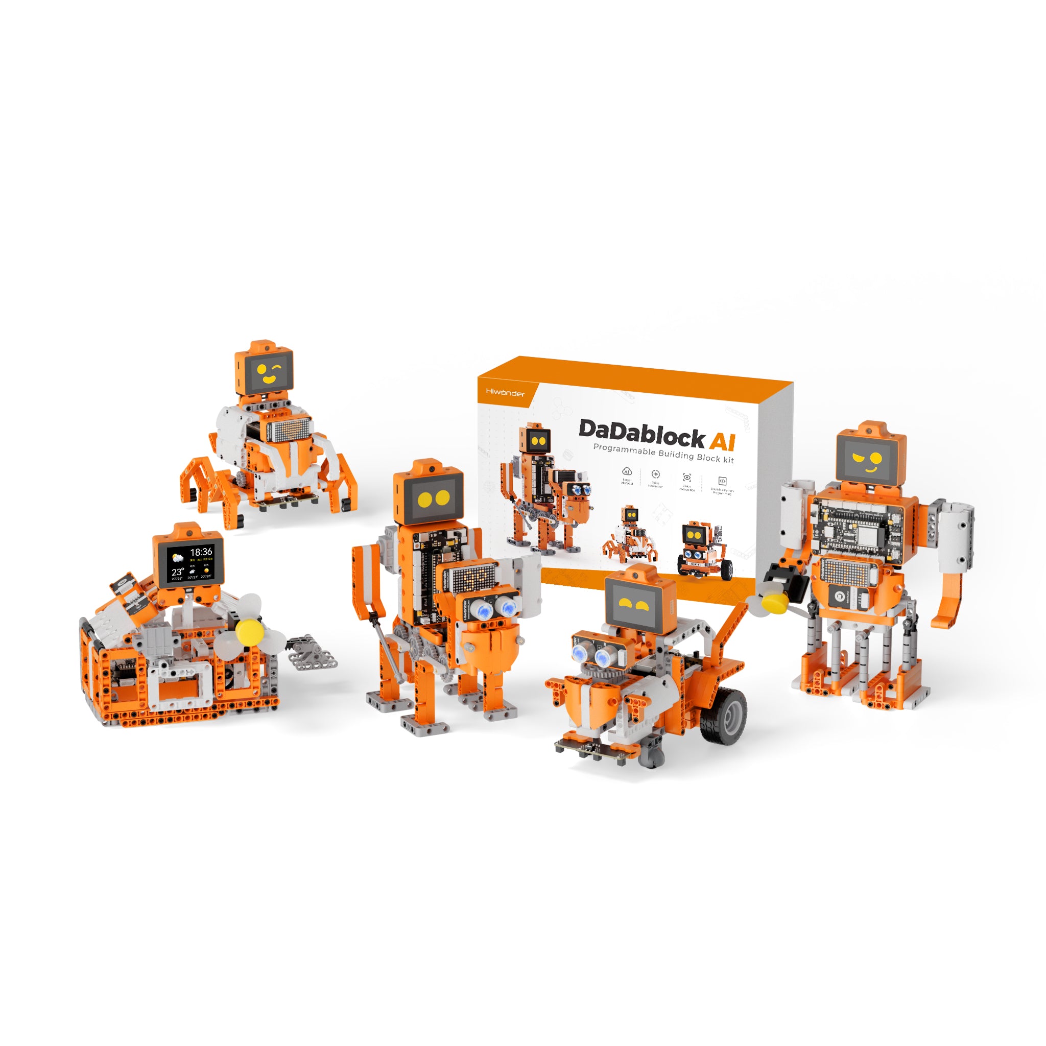 Hiwonder DaDablock AI Large Model Building Block Kit, Powered by ESP32, Supports Scratch & Python, Vision & Voice Interaction