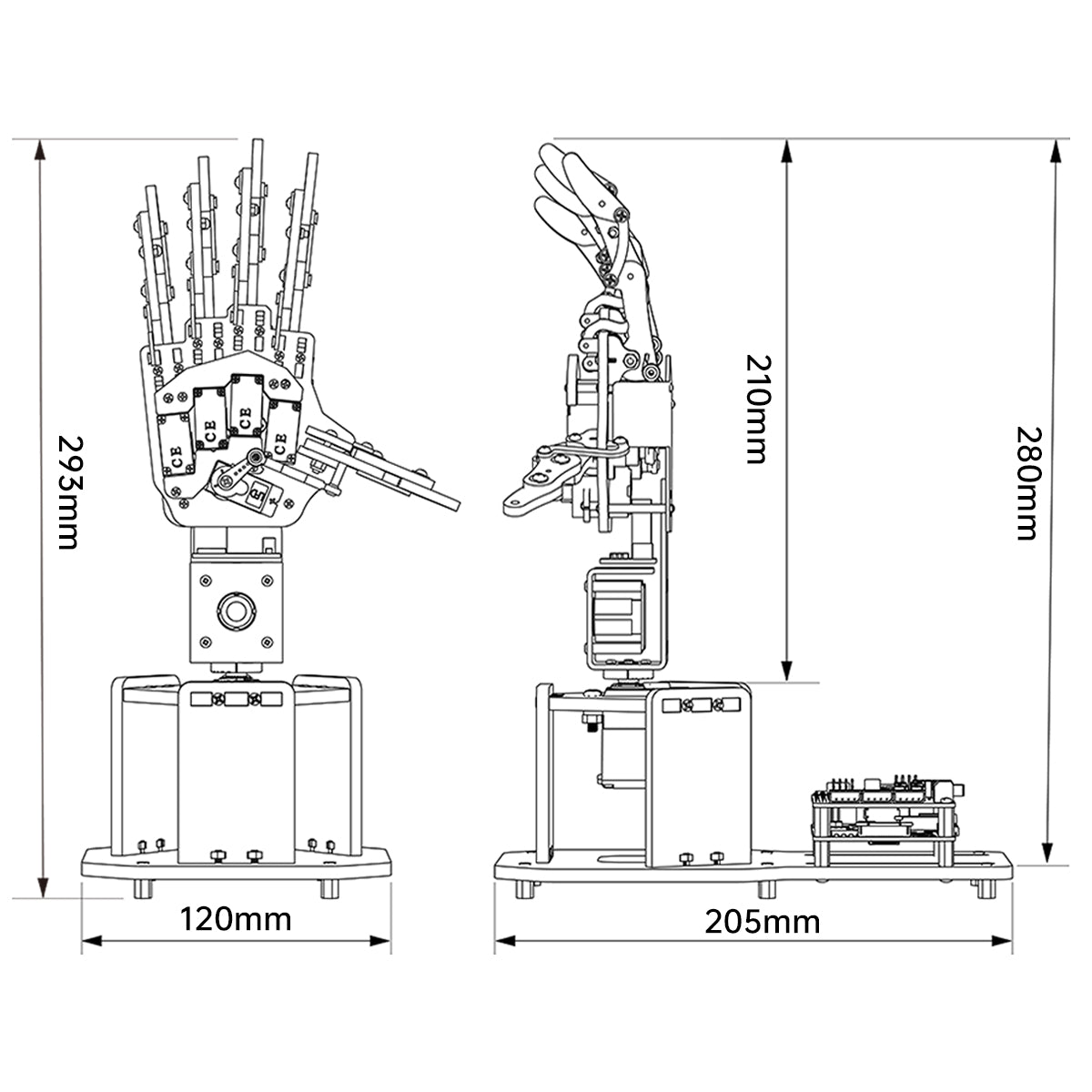 Hiwonder uHandPi Raspberry Pi 5 AI Robotic Hand, AI Vision Recognition and Tracking, Python Programming, Deep Learning