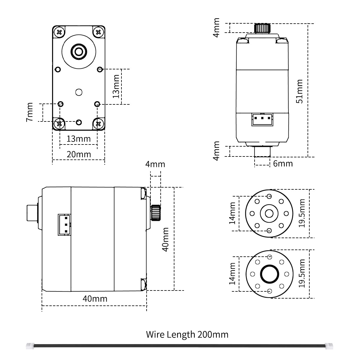 Hiwonder LX-224 Serial Bus Servo with Three Connectors /20KG Large Torque