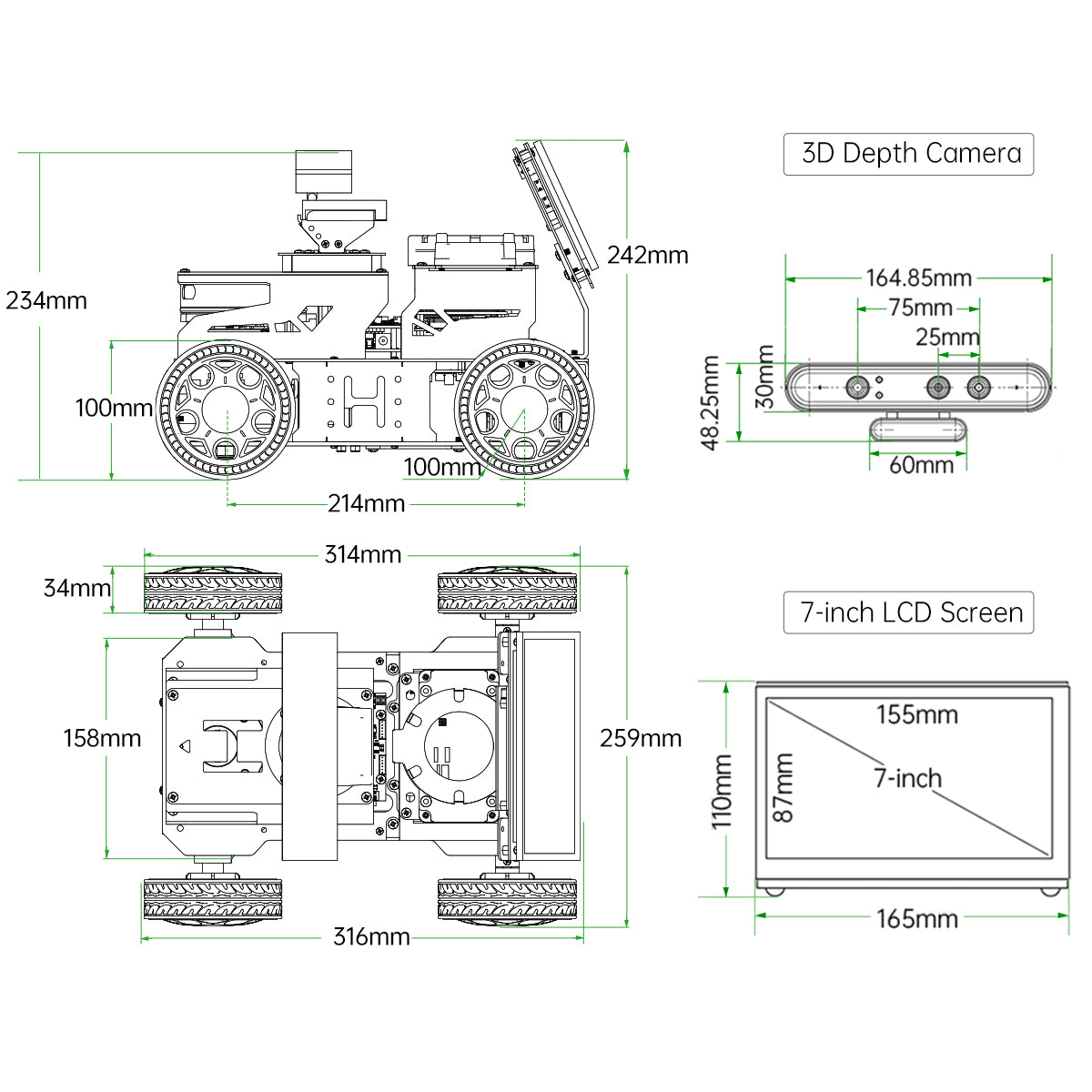 JetAcker ROS Education Robot Car with Ackerman Structure Powered by Jetson Nano B01 Autonomous Driving SLAM Mapping Navigation Learning Teaching Kit