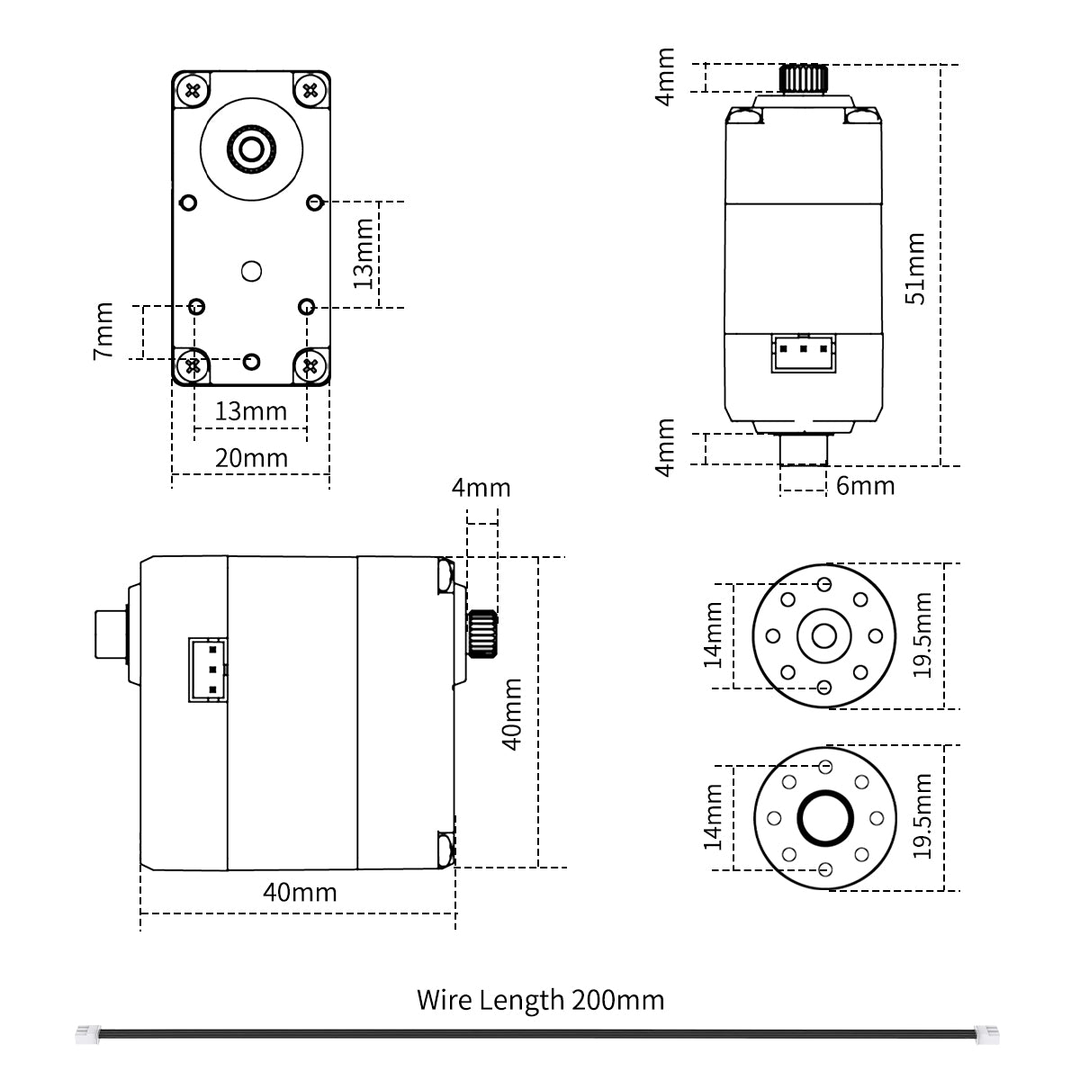 Hiwonder HTD-35H High Voltage Serial Bus Servo 35KG Torque with Three Connectors and Data Feedback