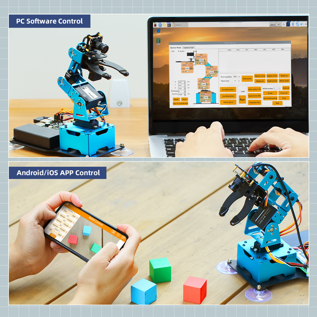 Hiwonder ArmPi mini 5DOF Vision Robotic Arm Powered by Raspberry Pi Support Python, OpenCV Target Tracking for Beginners