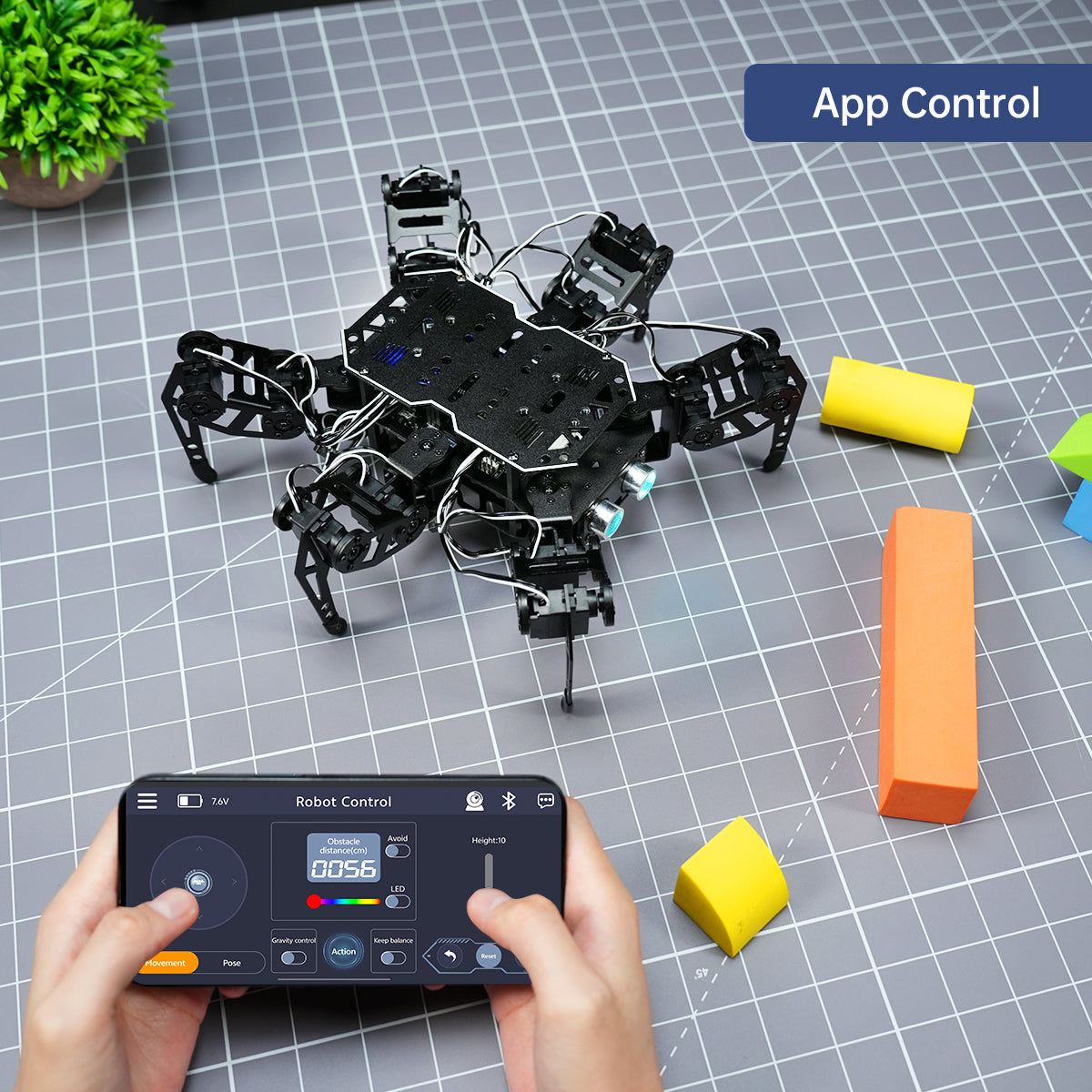 Hiwonder miniHexa AI Hexapod Robot with AI Vision & Voice Interaction, Support Arduino Programming & Sensor Expansion
