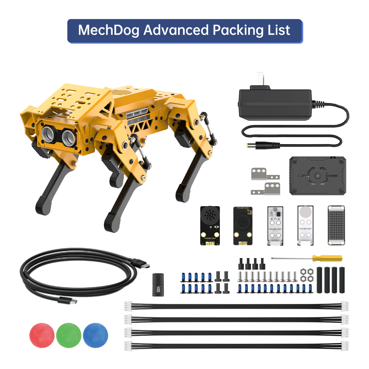 Hiwonder MechDog Open-Source AI Robot Dog with AI Vision & Voice Interaction, Programmable with Scratch, Arduino, and Python