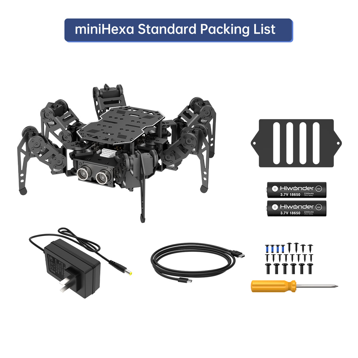 Hiwonder miniHexa AI Hexapod Robot with AI Vision & Voice Interaction, Support Arduino Programming & Sensor Expansion