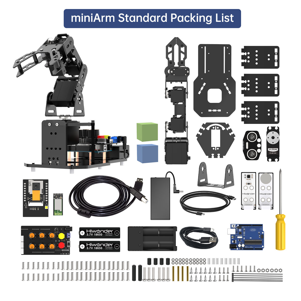 miniArm Open Source AI Robotic Arm Support Sensor Expansion, Arduino Programming