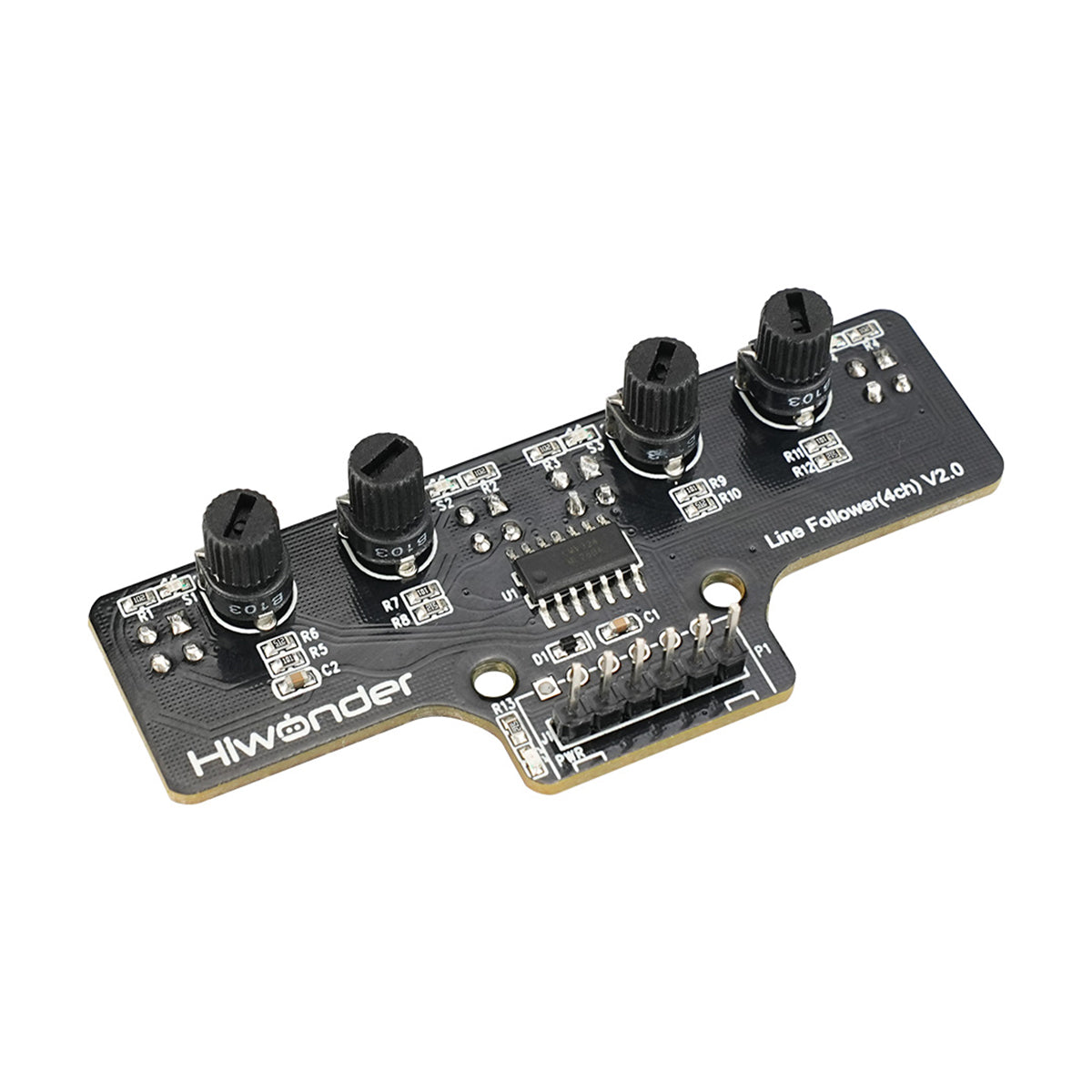 Hiwonder 4-Channel IR Line Follower Sensor Module Tracking & Obstacle Avoidance, 4-Way Detection for Maker DIY Robot Cars