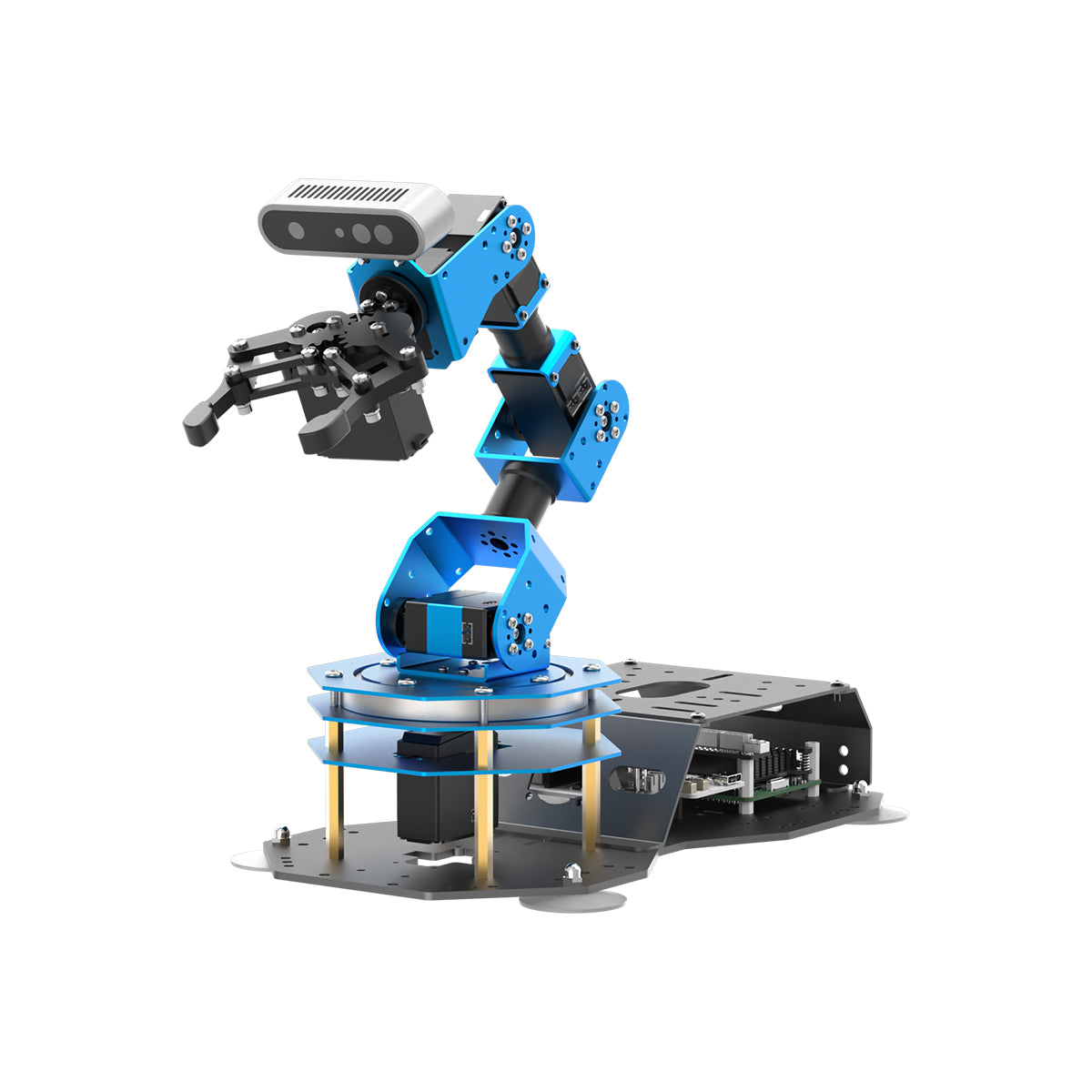 Vision Robot Unit Hiwonder LanderPi Raspberry Pi Robot Car with AI Vision Robotic Arm, S