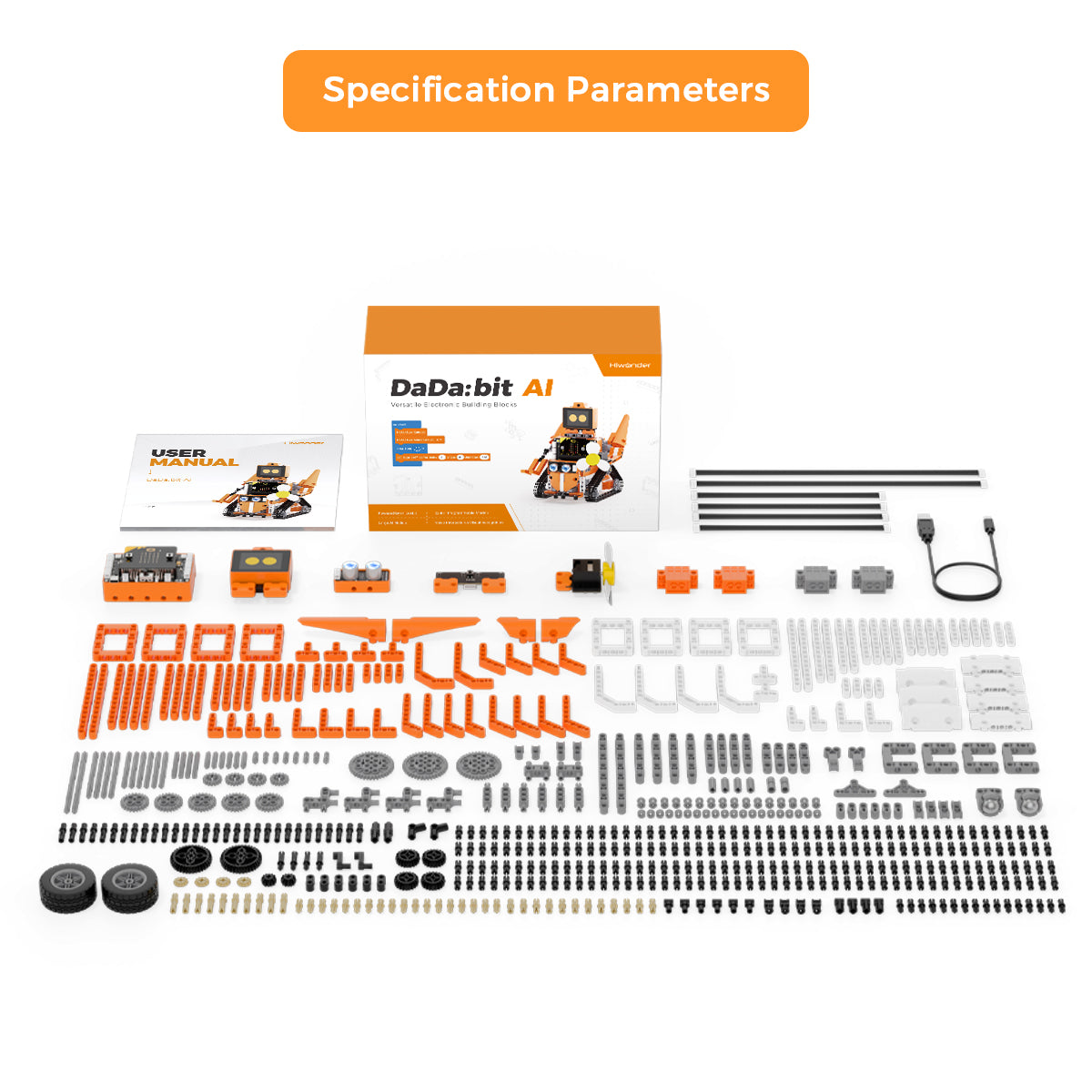 DaDa:bit AI Large Model Kit Programmable Building Block Kit Powered by micro:bit with AI Vision Module Supports Sensor Expansion
