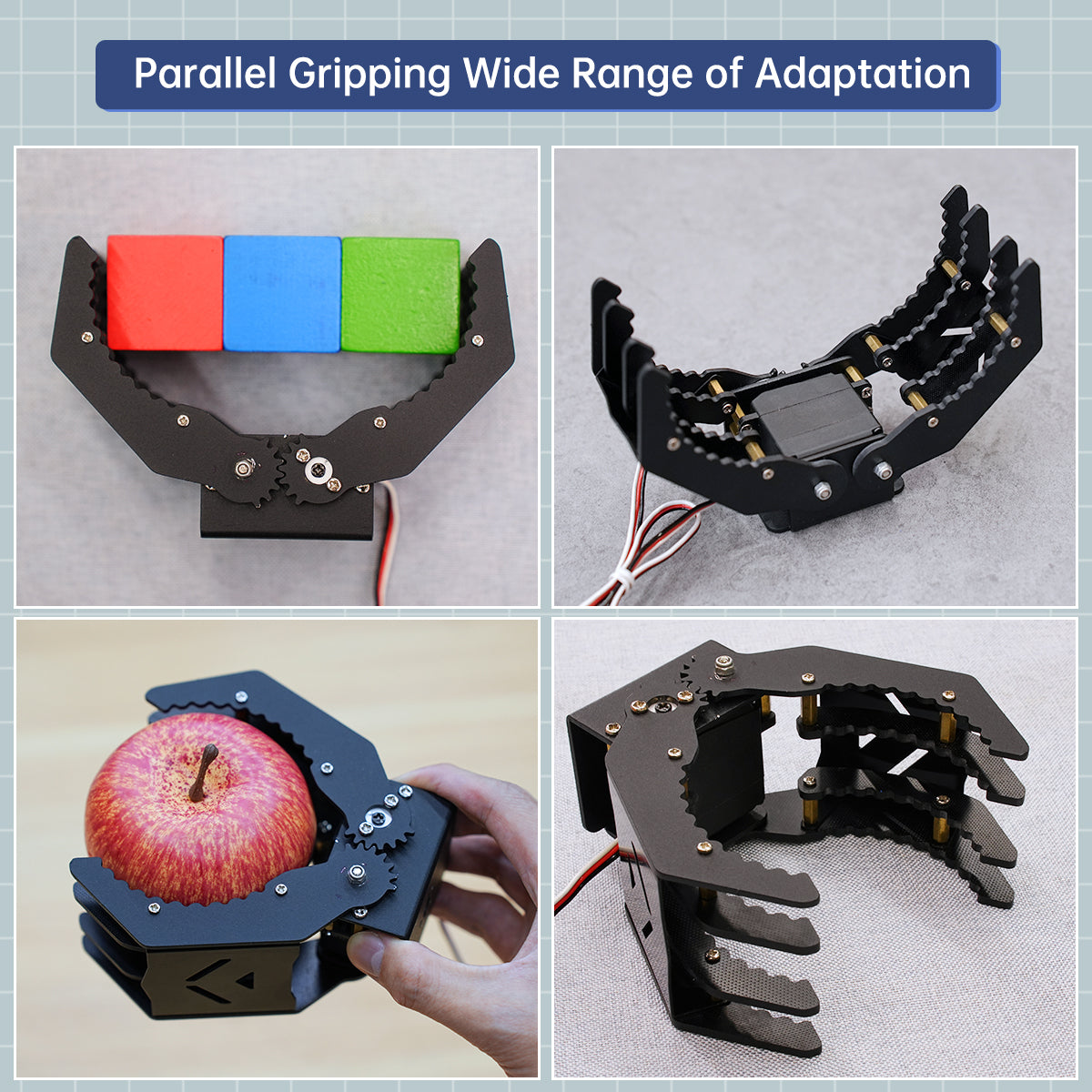 Black Metal Mechanical Gripper for Robot DIY