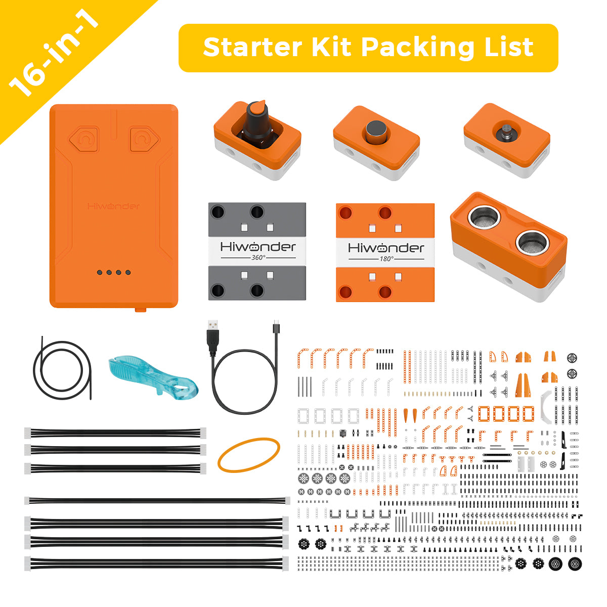 AiBlock TechPower Starter Kit Packing List