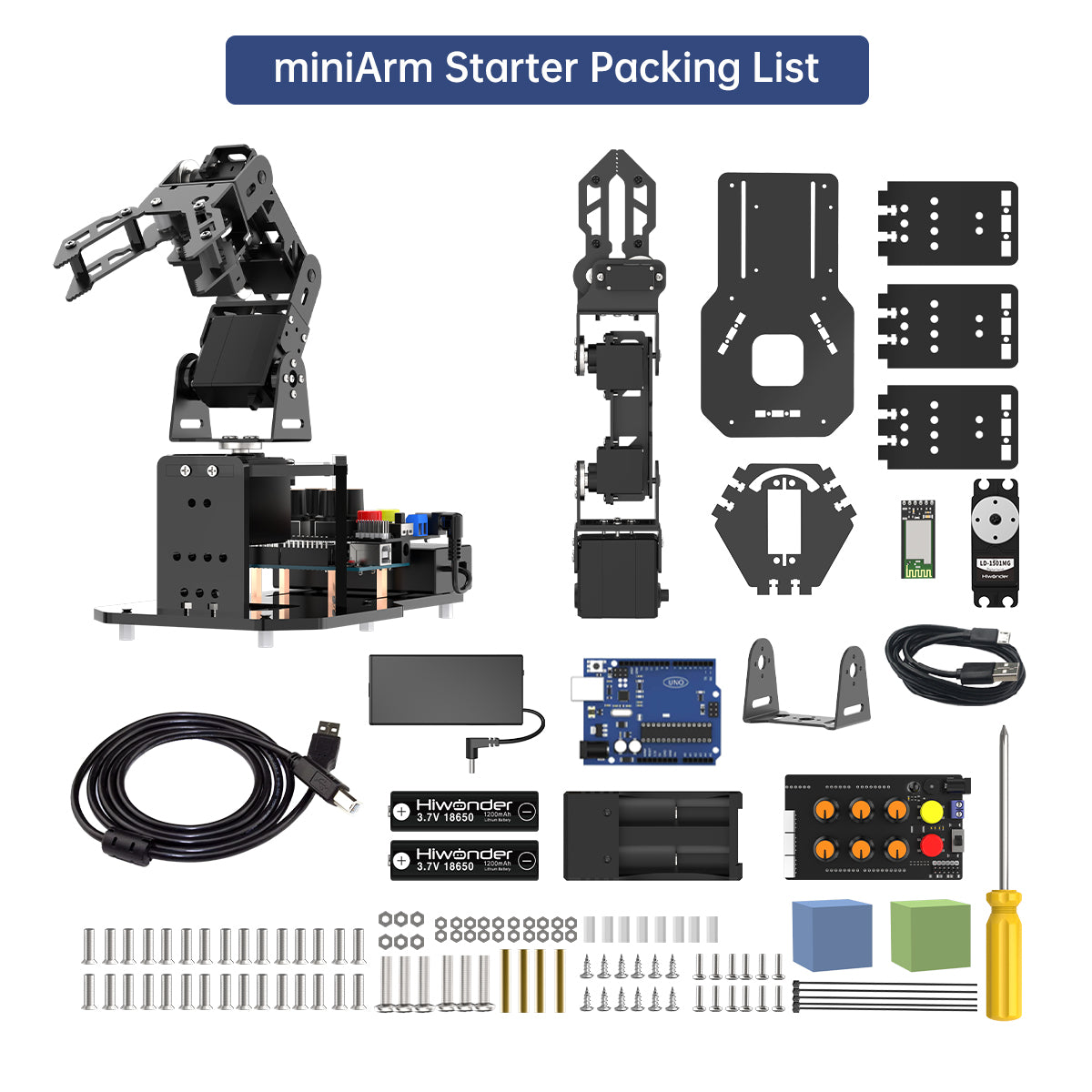 miniArm Open Source AI Robotic Arm Support Sensor Expansion, Arduino Programming