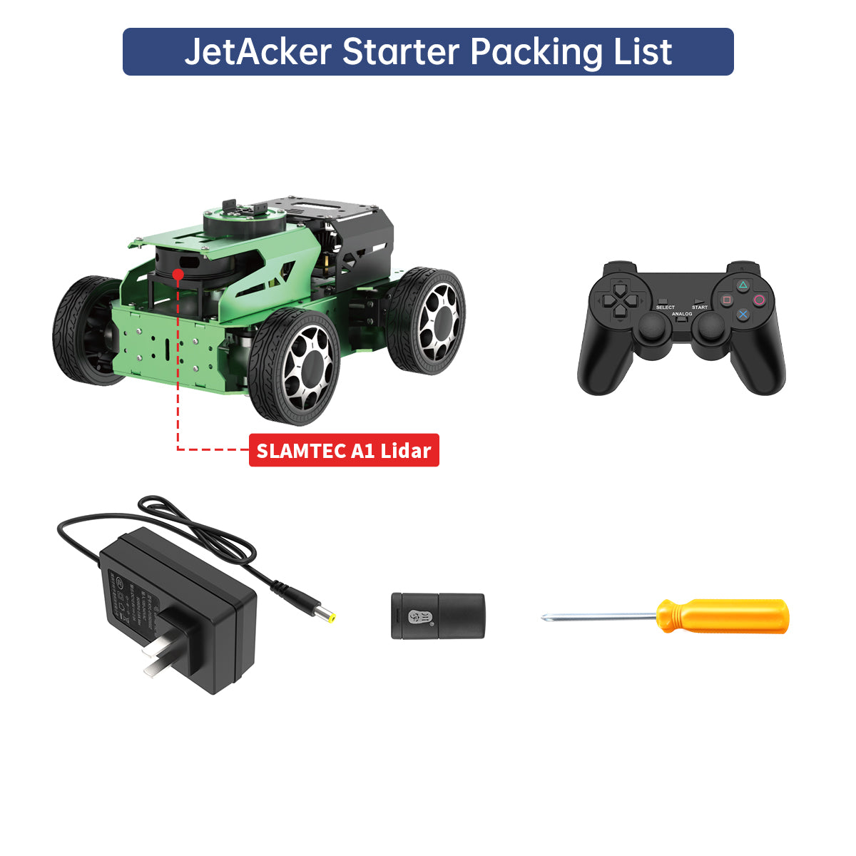 JetAcker ROS Education Robot Car with Ackerman Structure Powered by Jetson Nano B01 Autonomous Driving SLAM Mapping Navigation Learning Teaching Kit