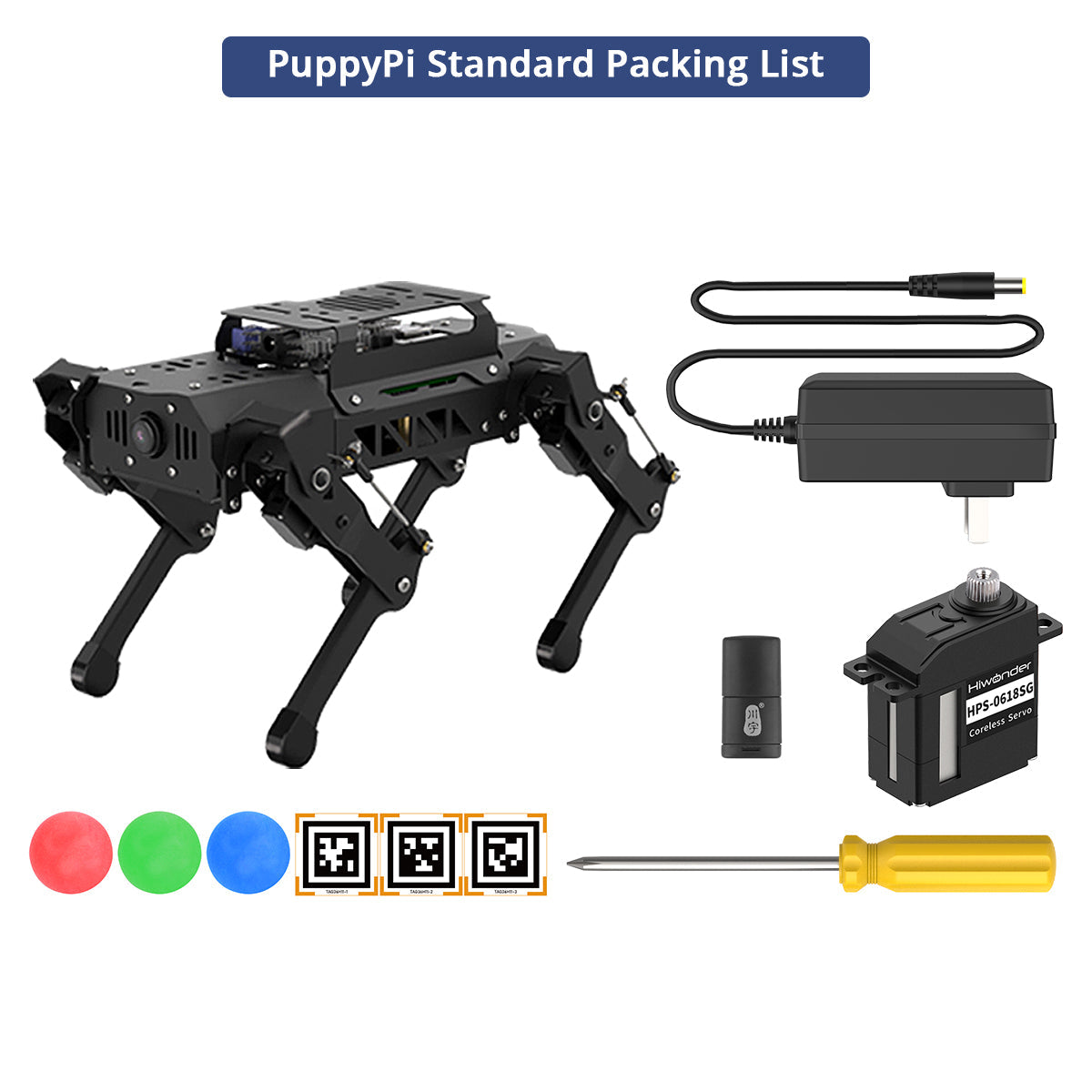 PuppyPi Hiwonder Quadruped Robot with AI Vision Powered by Raspberry Pi ROS Open Source Robot Dog